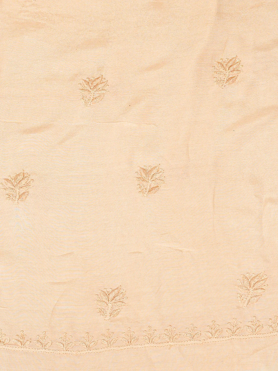 Ada Hand Embroidered Peach Muslin Lucknowi Chikankari Unstitched Suit Piece 01A789293