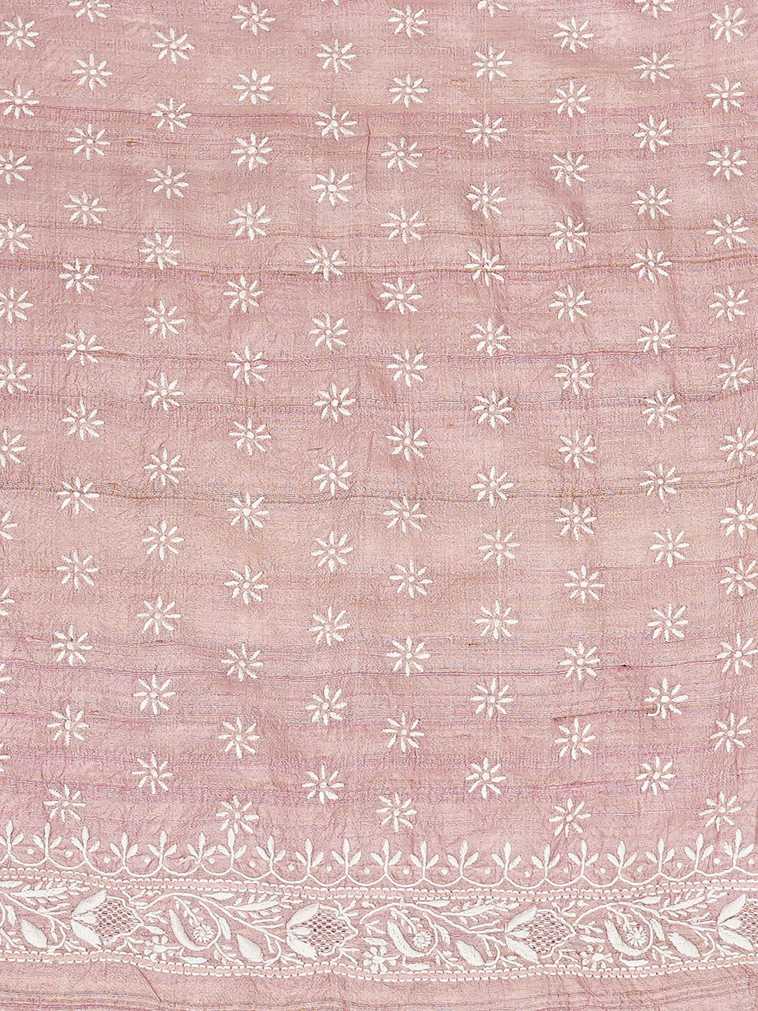 Ada Hand Embroidered Dusty Pink Silk Lucknowi Chikankari Semi-Stitched Kurta Dupatta Set 01A744268