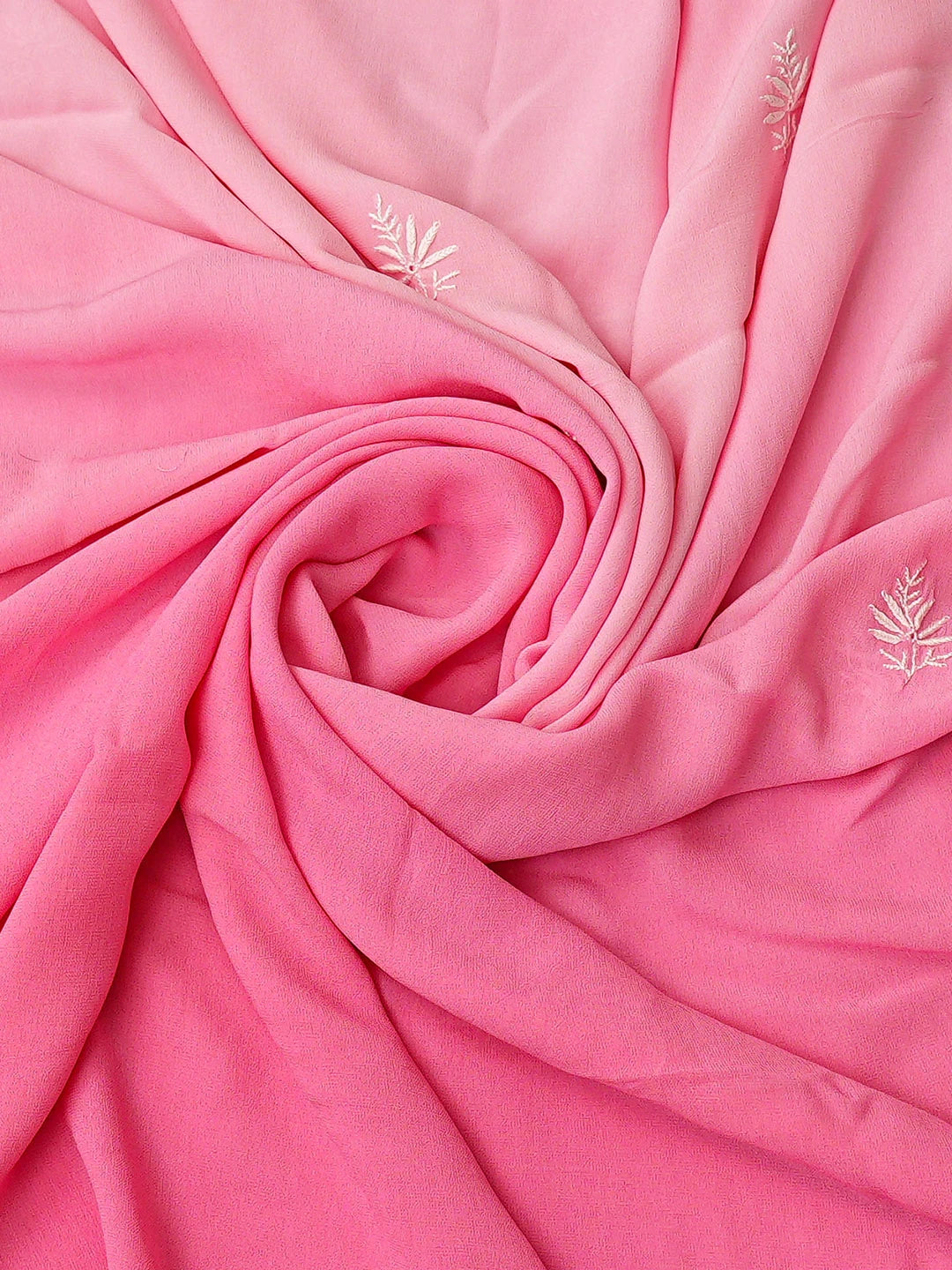 Ada Hand Embroidered Pink Viscose Georgette Lucknowi Chikankari Unstitched Kurta Dupatta Set 01A843858