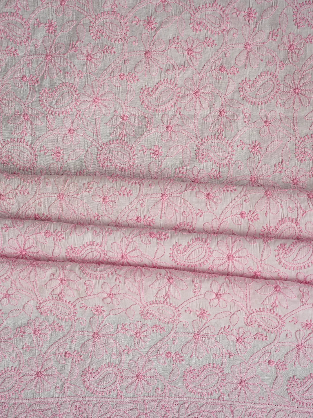 Ada Hand Embroidered Lavender Blush Pink Chanderi Lucknowi Chikankari Unstitched Kurta Dupatta Set 01A647434