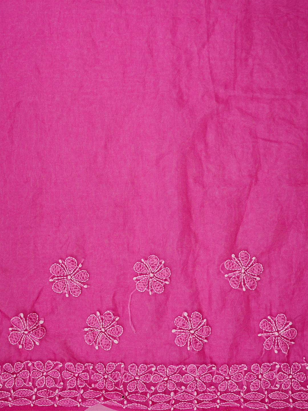 Ada Hand Embroidered Magenta Organza Lucknowi Chikankari Saree and Blouse 01A772247