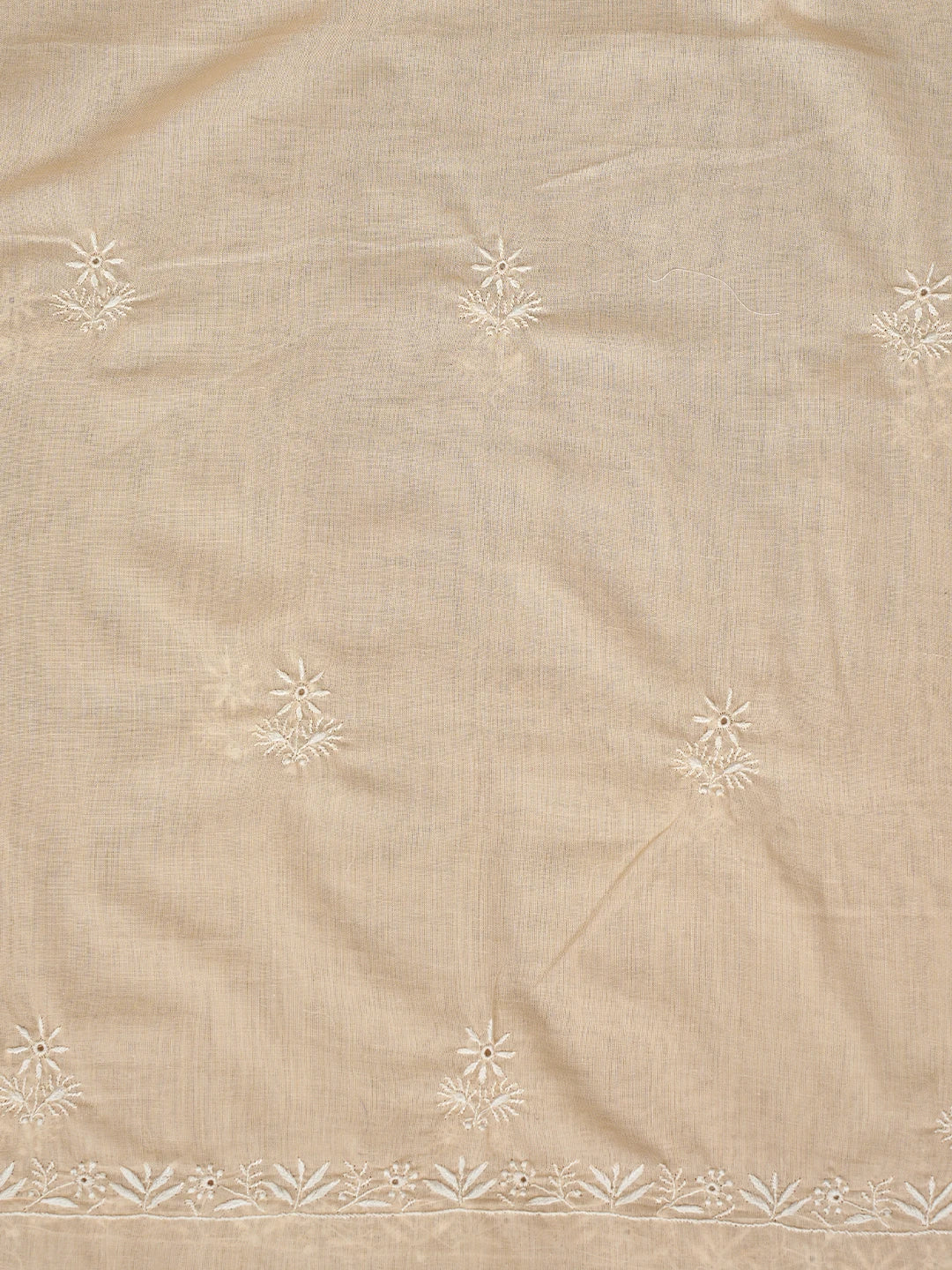 Ada Hand Embroidered Crayola Peach Cotton Lucknowi Chikankari Unstitched Suit Piece 01A345061
