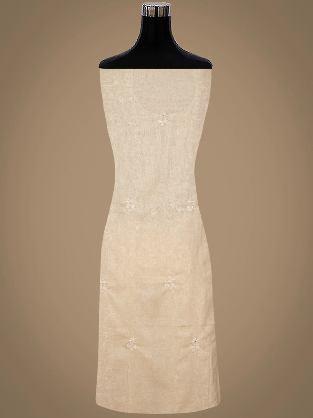 Ada Hand Embroidered Crayola Peach Cotton Lucknowi Chikankari Unstitched Suit Piece 01A345061