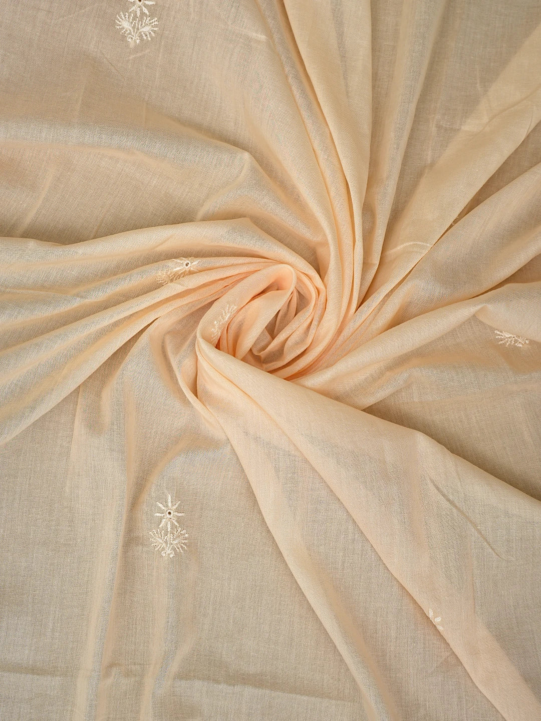 Ada Hand Embroidered Crayola Peach Cotton Lucknowi Chikankari Unstitched Suit Piece 01A345061