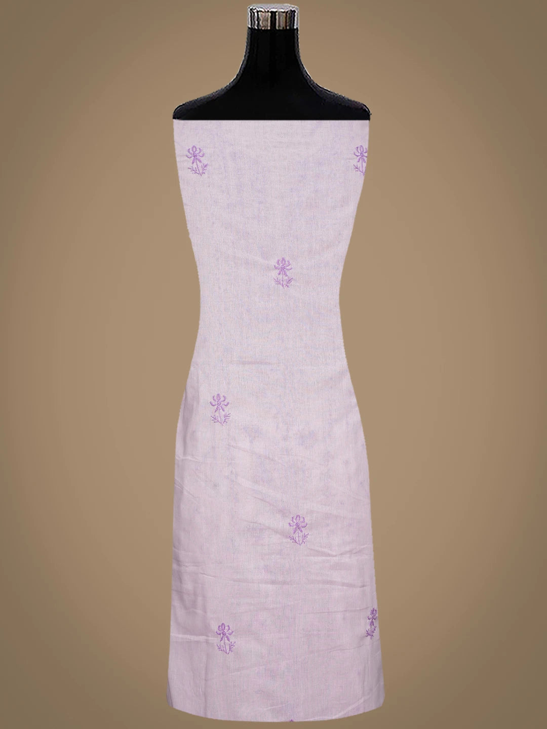 Ada Hand Embroidered Lilac Mauve Cotton Lucknowi Chikankari Unstitched Suit Piece 01A369756