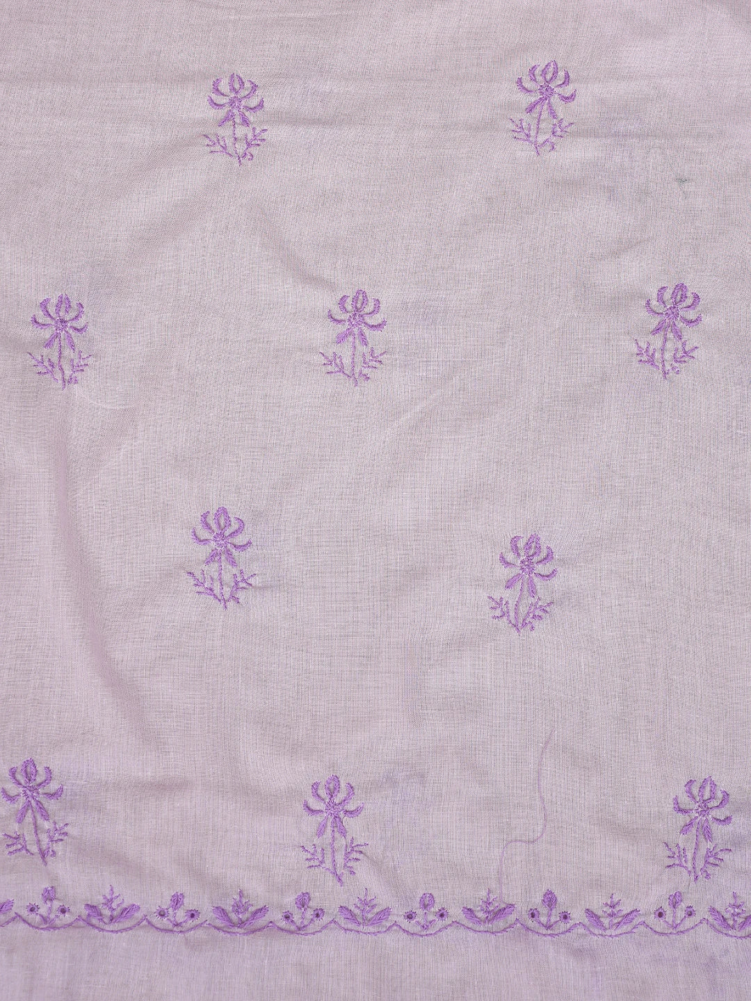 Ada Hand Embroidered Lilac Mauve Cotton Lucknowi Chikankari Unstitched Suit Piece 01A369756