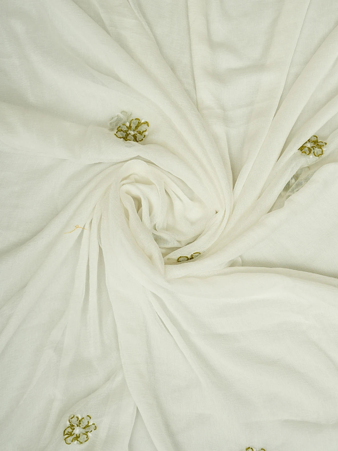 Ada Hand Embroidered Yellow And White Cotton Lucknowi Chikankari Unstitched Suit Piece 01A853044