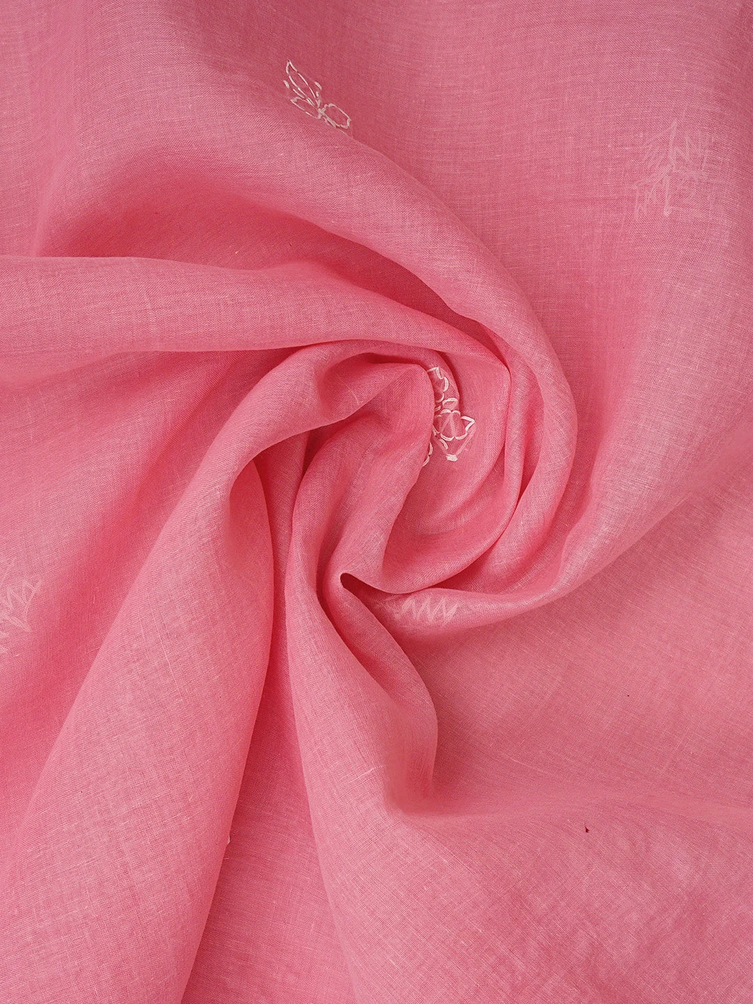 Ada Hand Embroidered Rose Pink Cotton Lucknowi Chikankari Unstitched Suit Piece 01A853553