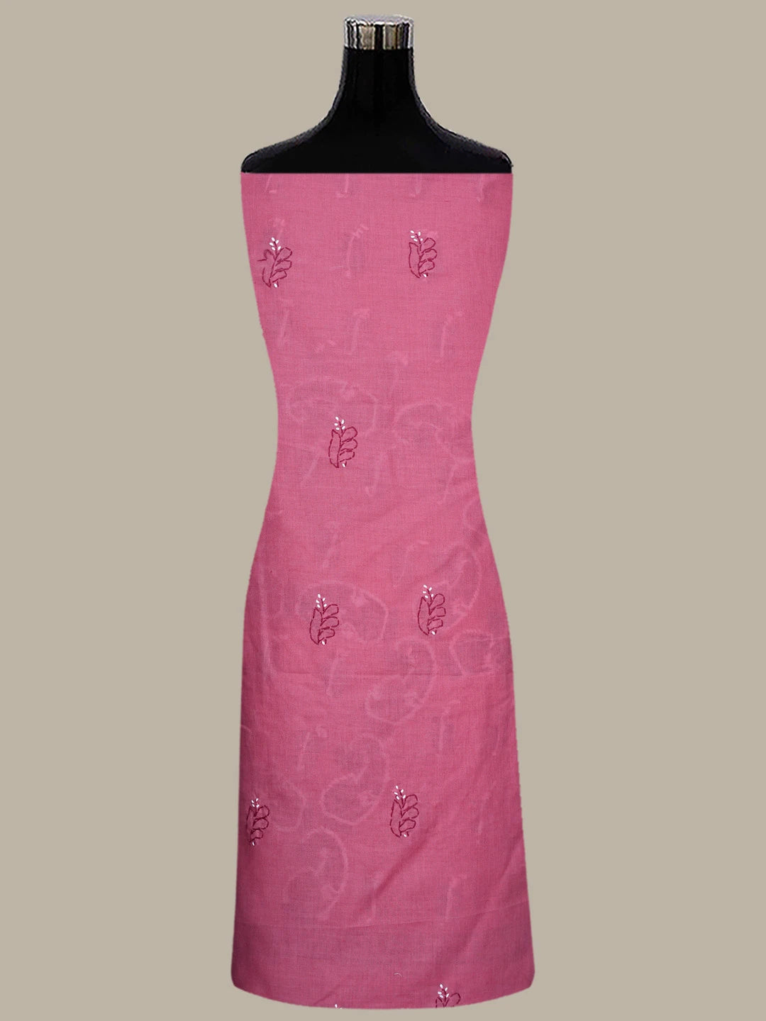 Ada Hand Embroidered Onion Pink Cotton Lucknowi Chikankari Unstitched Suit Piece 01A853017