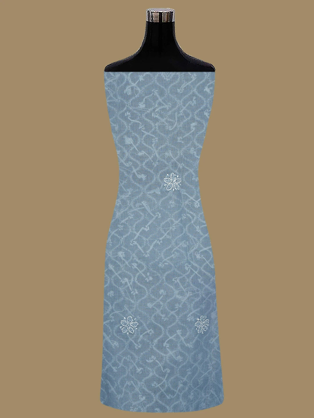 Ada Hand Embroidered Dark Grey Cotton Lucknowi Chikankari Unstitched Suit Piece 01A853583