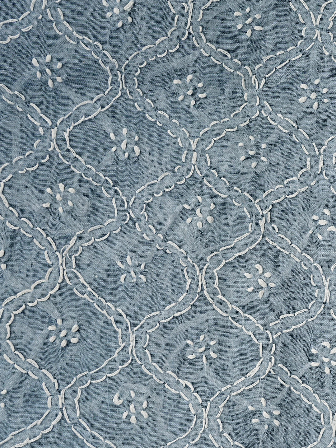 Ada Hand Embroidered Dark Grey Cotton Lucknowi Chikankari Unstitched Suit Piece 01A853583