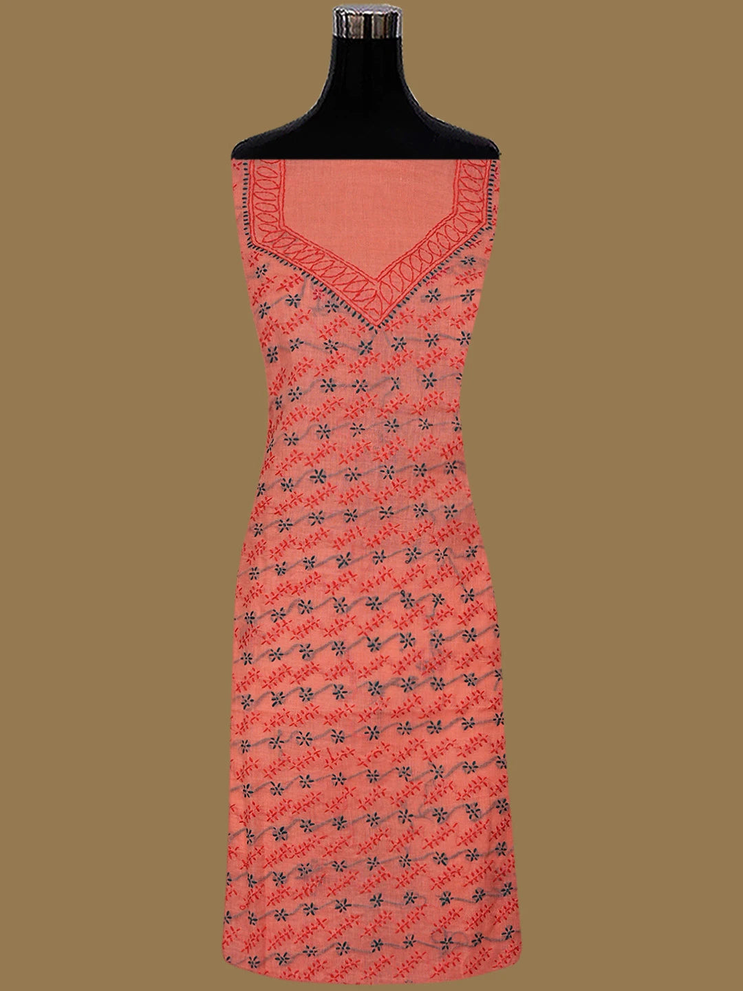 Ada Hand Embroidered Dark Pink Cotton Lucknowi Chikankari Unstitched Suit Piece 01A853430