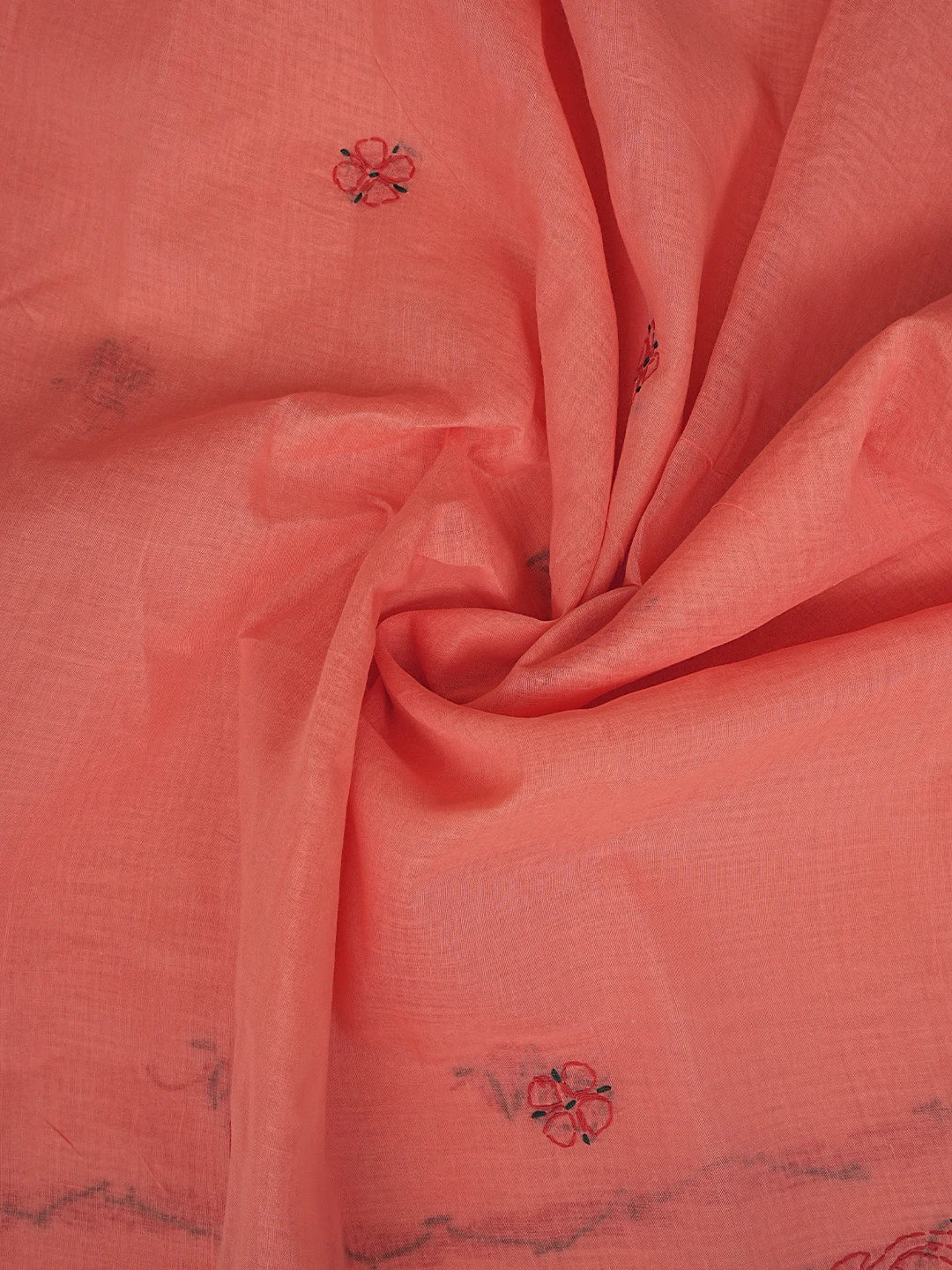 Ada Hand Embroidered Dark Pink Cotton Lucknowi Chikankari Unstitched Suit Piece 01A853430