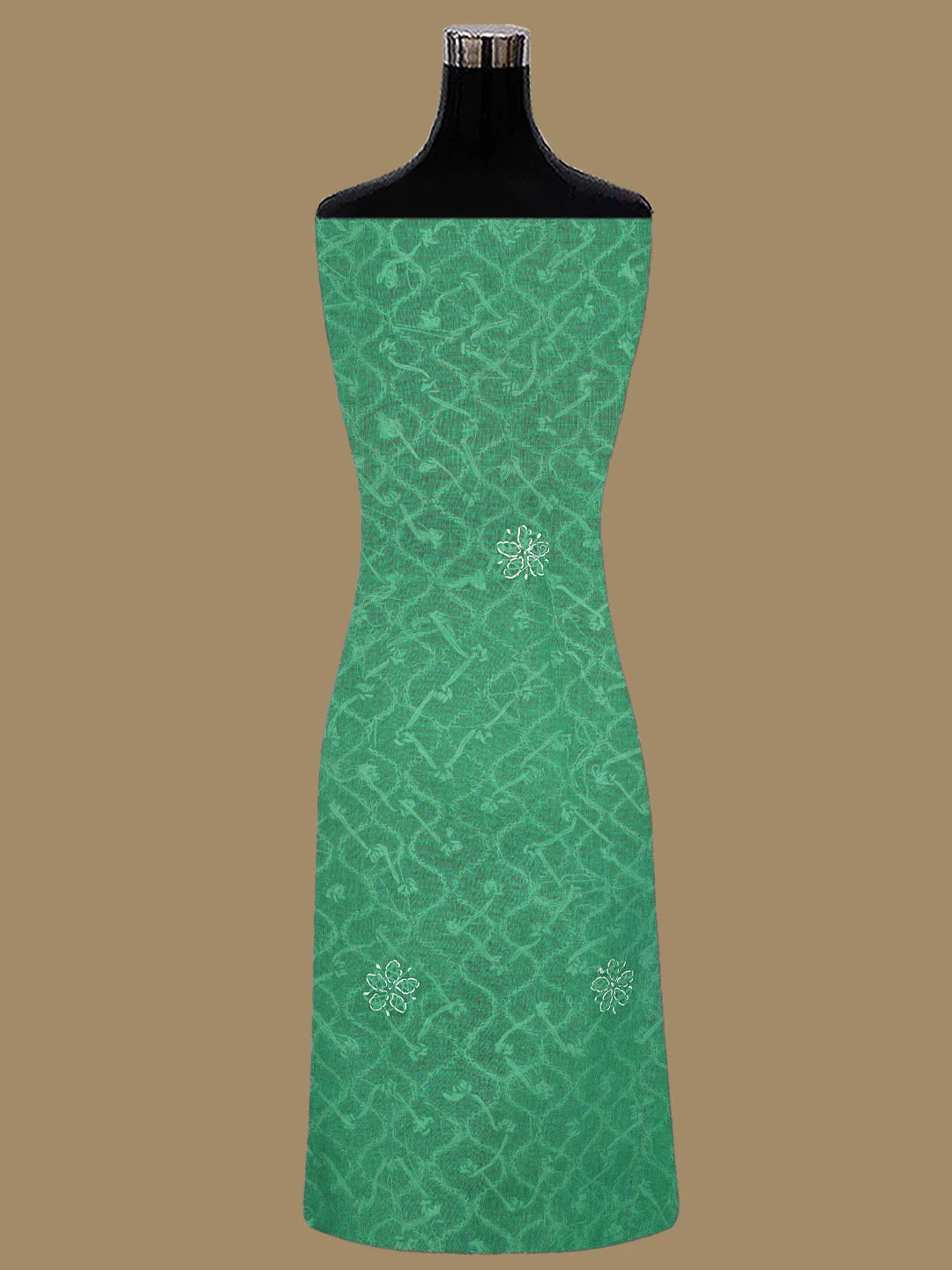 Ada Hand Embroidered Juniper Green Cotton Lucknowi Chikankari Unstitched Suit Piece 01A853591