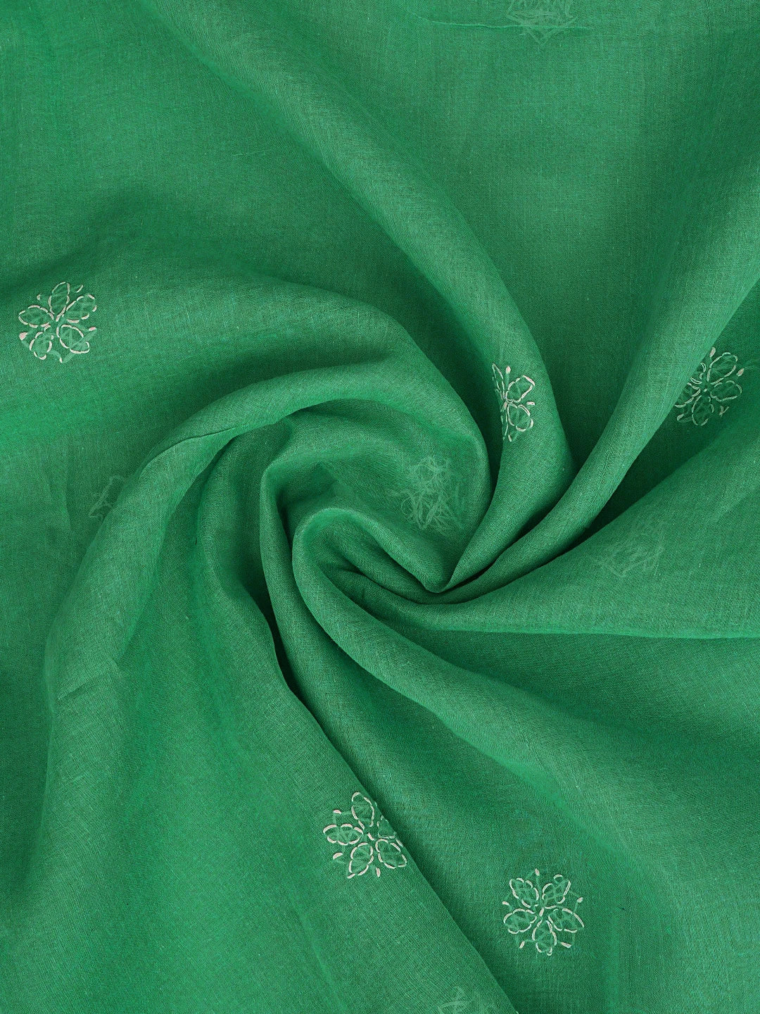 Ada Hand Embroidered Juniper Green Cotton Lucknowi Chikankari Unstitched Suit Piece 01A853591