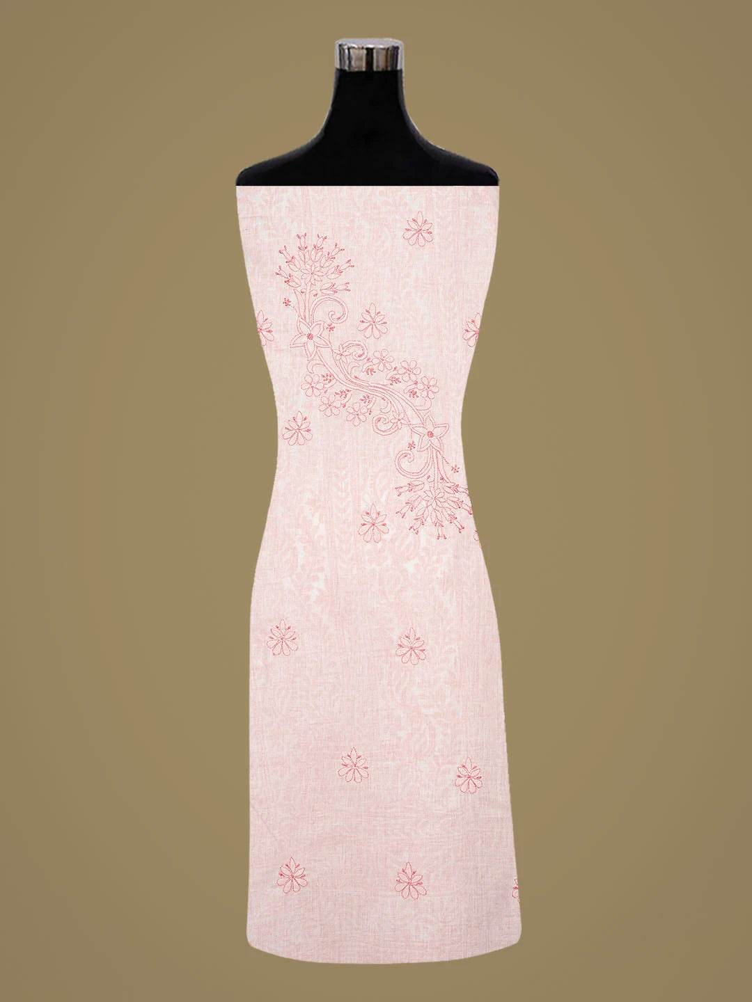 Ada Hand Embroidered White Cotton Lucknowi Chikankari Unstitched Suit Piece 01A239536