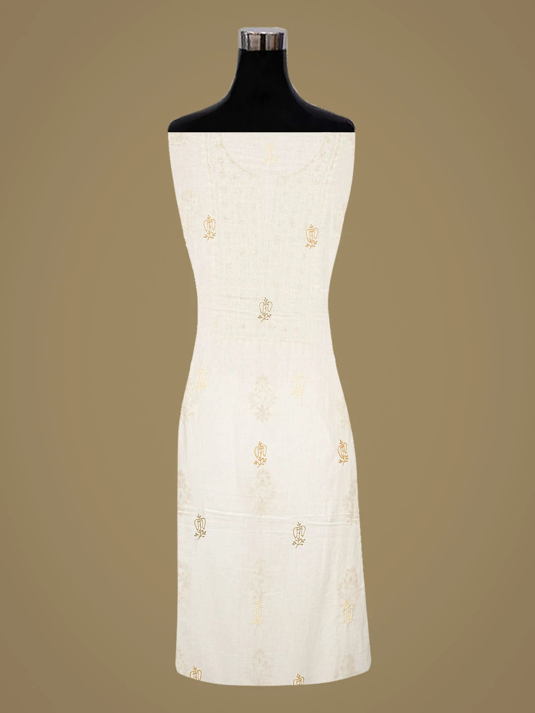 Ada Hand Embroidered White Cotton Lucknowi Chikankari Unstitched Suit Piece 01A37712