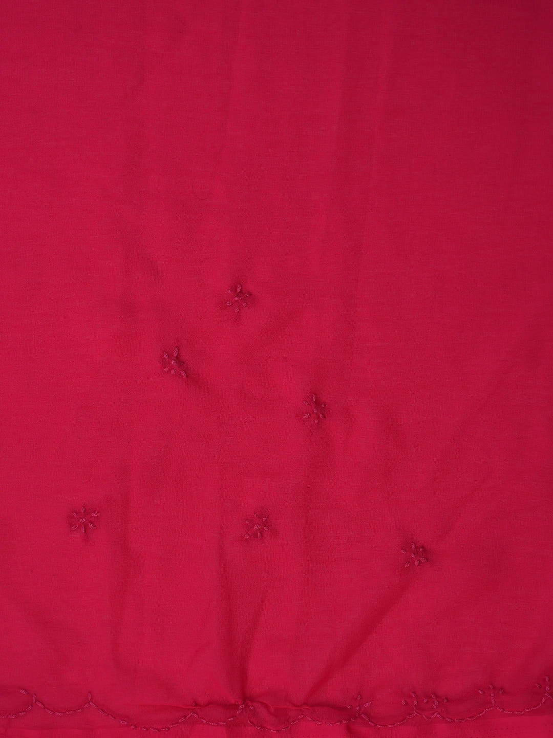 Ada Hand Embroidered Red Georgette Lucknowi Chikankari Saree With Blouse 01A853724