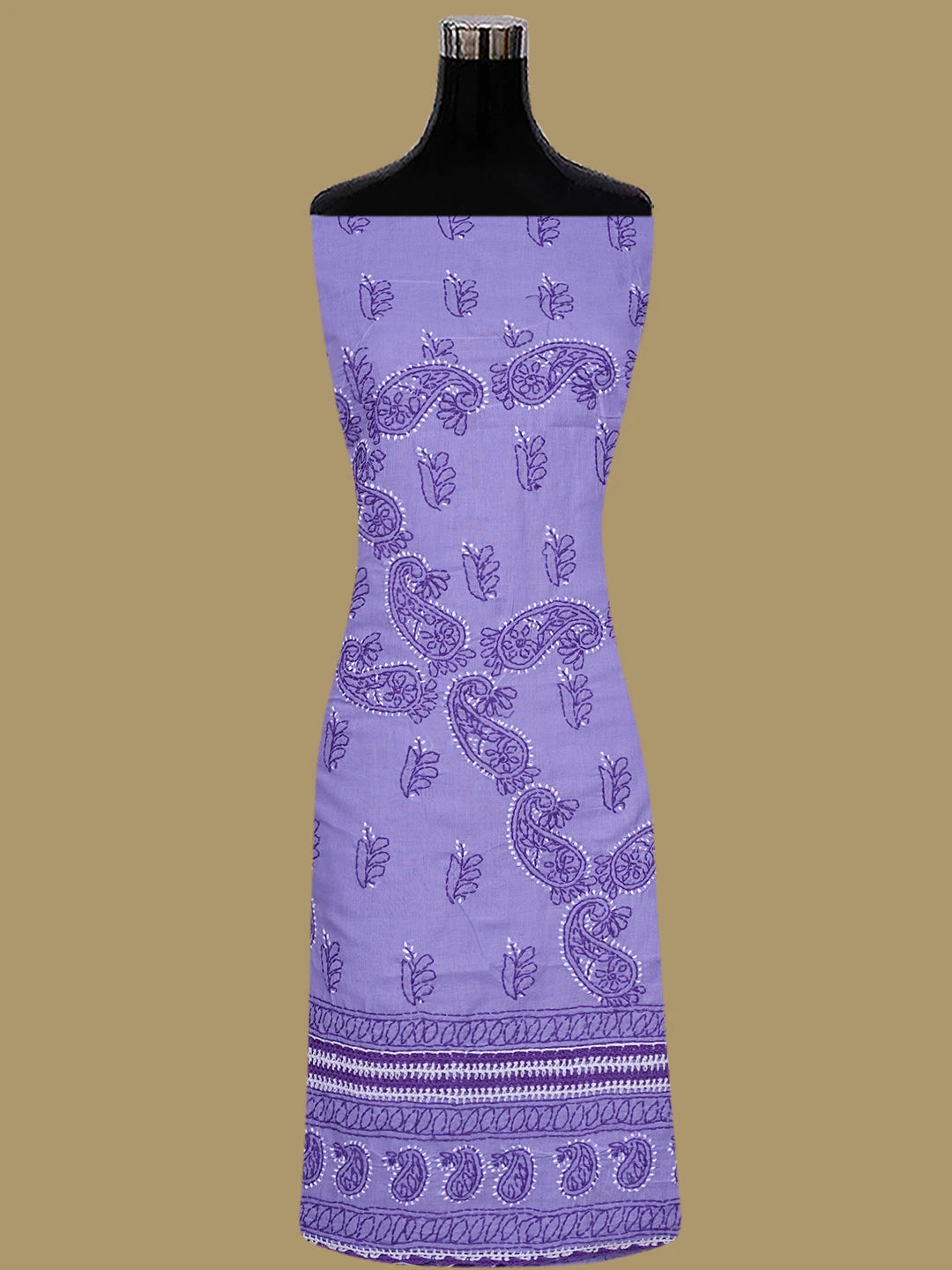 Ada Hand Embroidered Mauve Cotton Lucknowi Chikankari Unstitched Suit Piece 01A853007