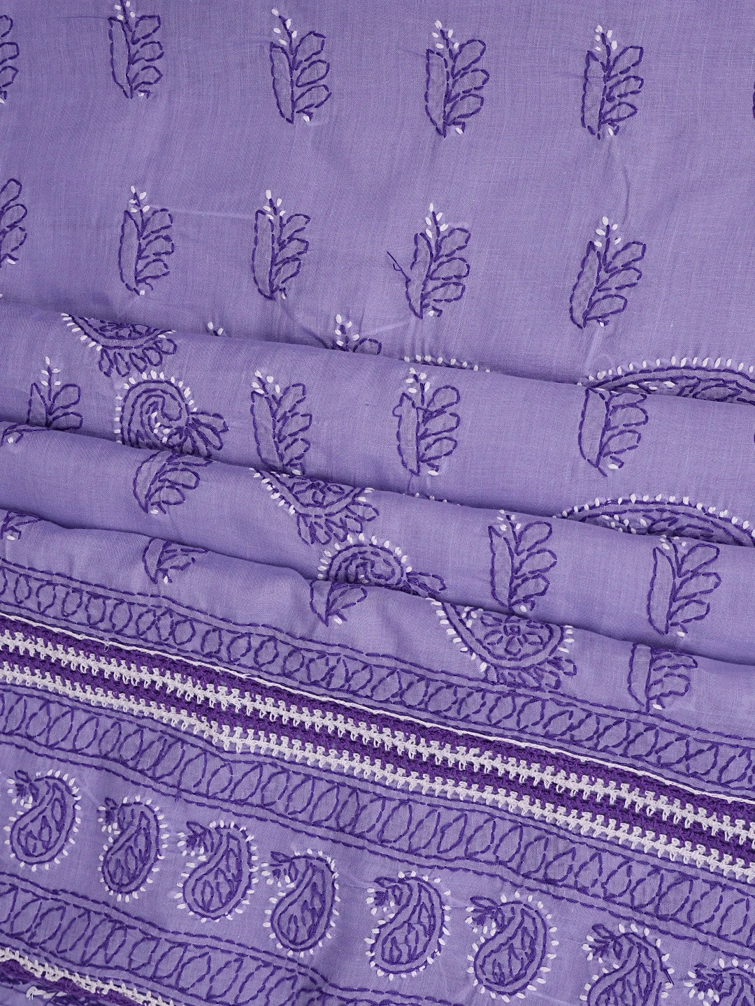 Ada Hand Embroidered Mauve Cotton Lucknowi Chikankari Unstitched Suit Piece 01A853007