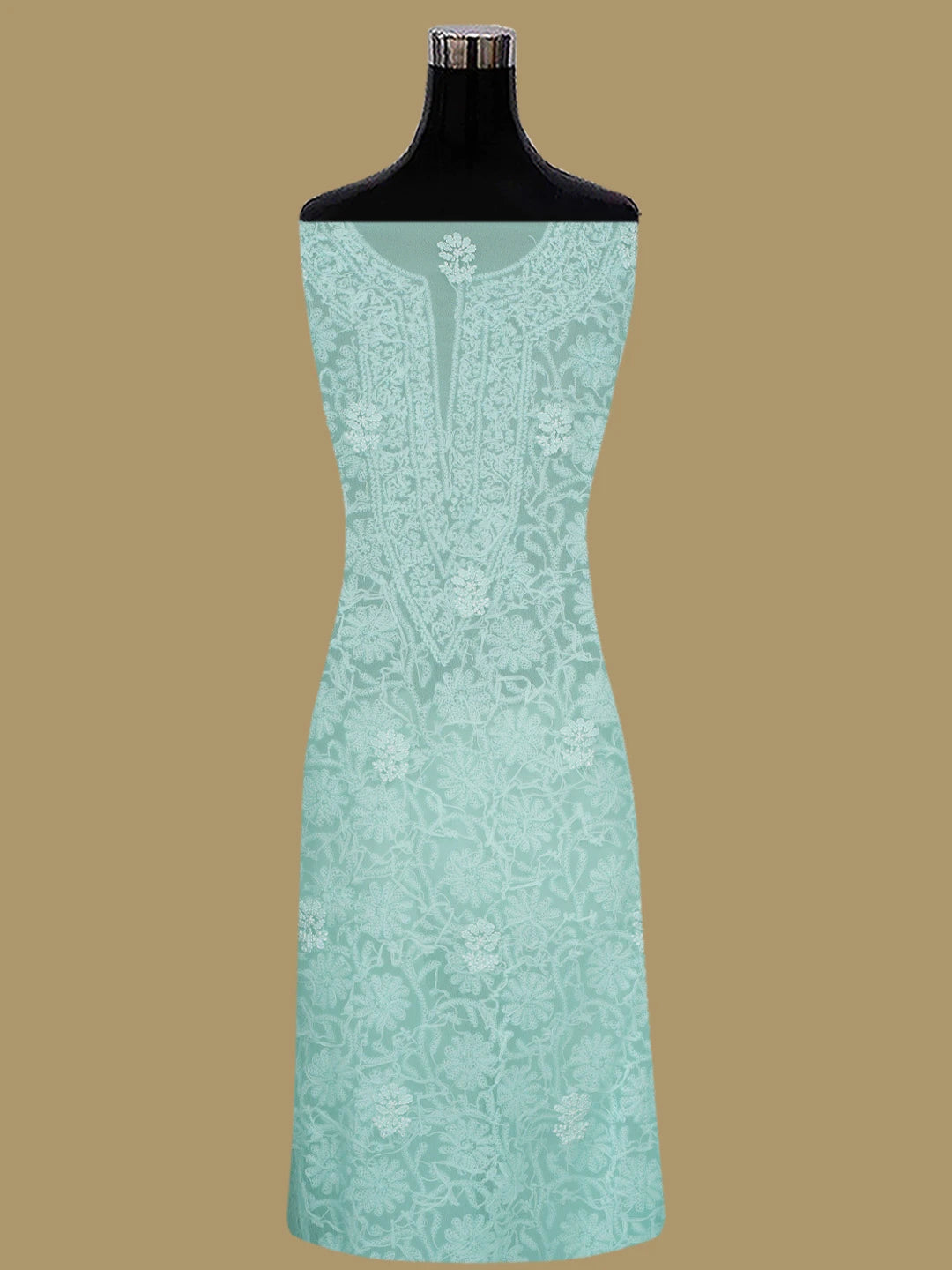 Ada Hand Embroidered Arctic Blue Georgette Lucknowi Chikankari Unstitched Suit Piece 01A859800