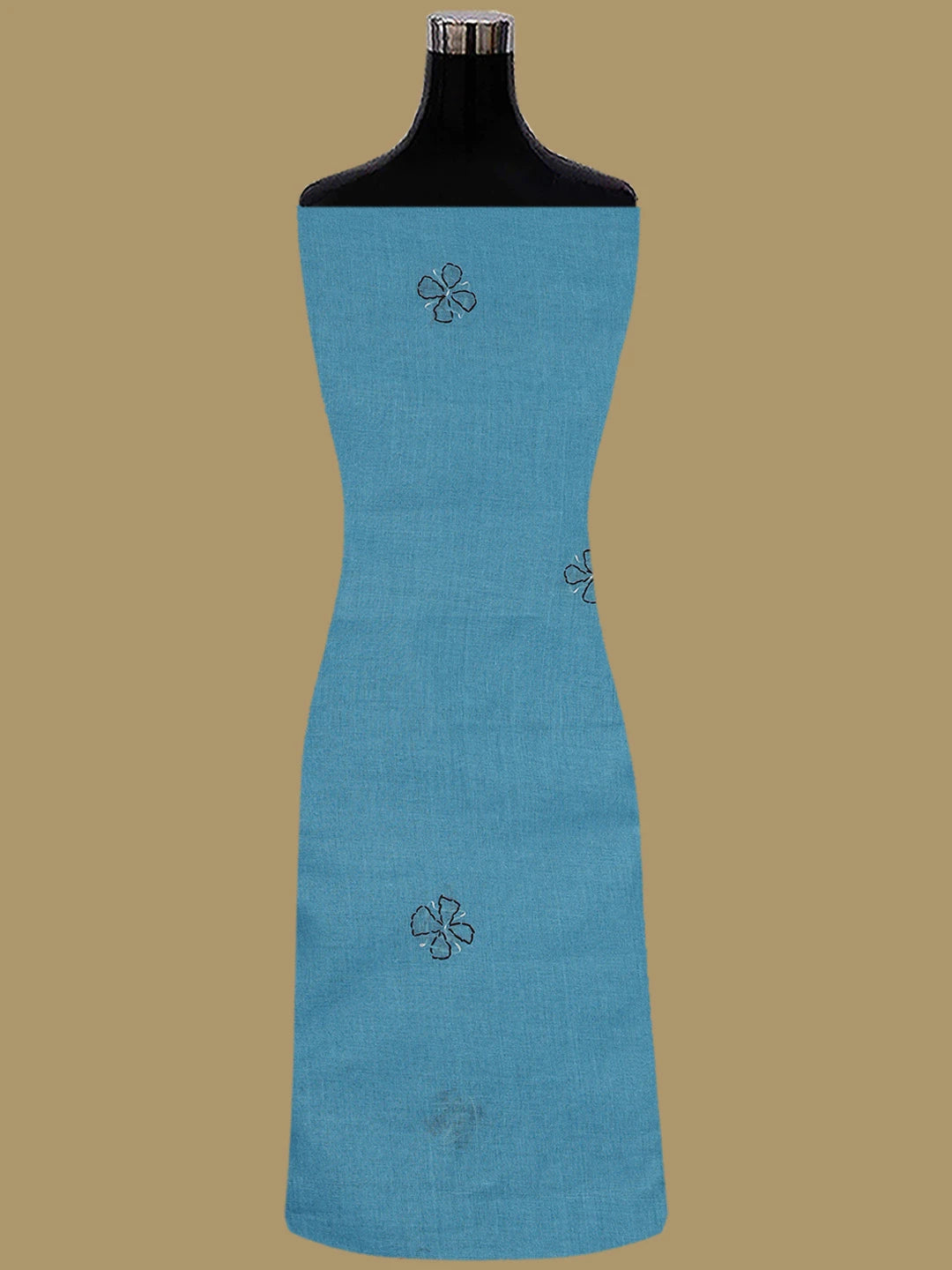Ada Hand Embroidered Dark Blue Cotton Lucknowi Chikankari Unstitched Suit Piece 01A853432