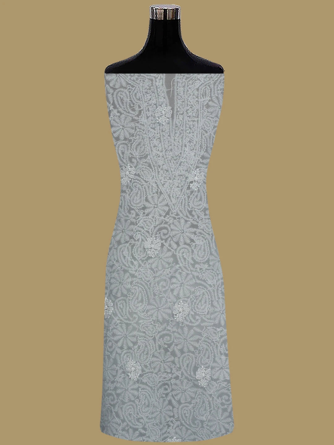 Ada Hand Embroidered Grey Georgette Lucknowi Chikankari Unstitched Suit Piece 01A859815