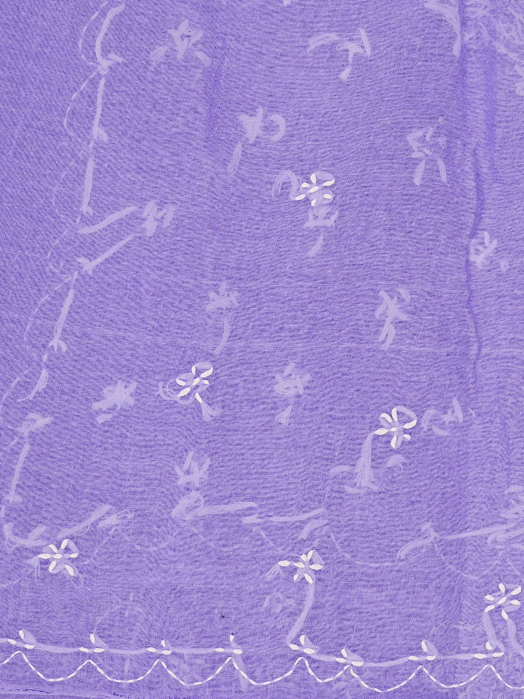 Ada Hand Embroidered Mauve Cotton Lucknowi Chikankari Saree and Blouse 01A854446