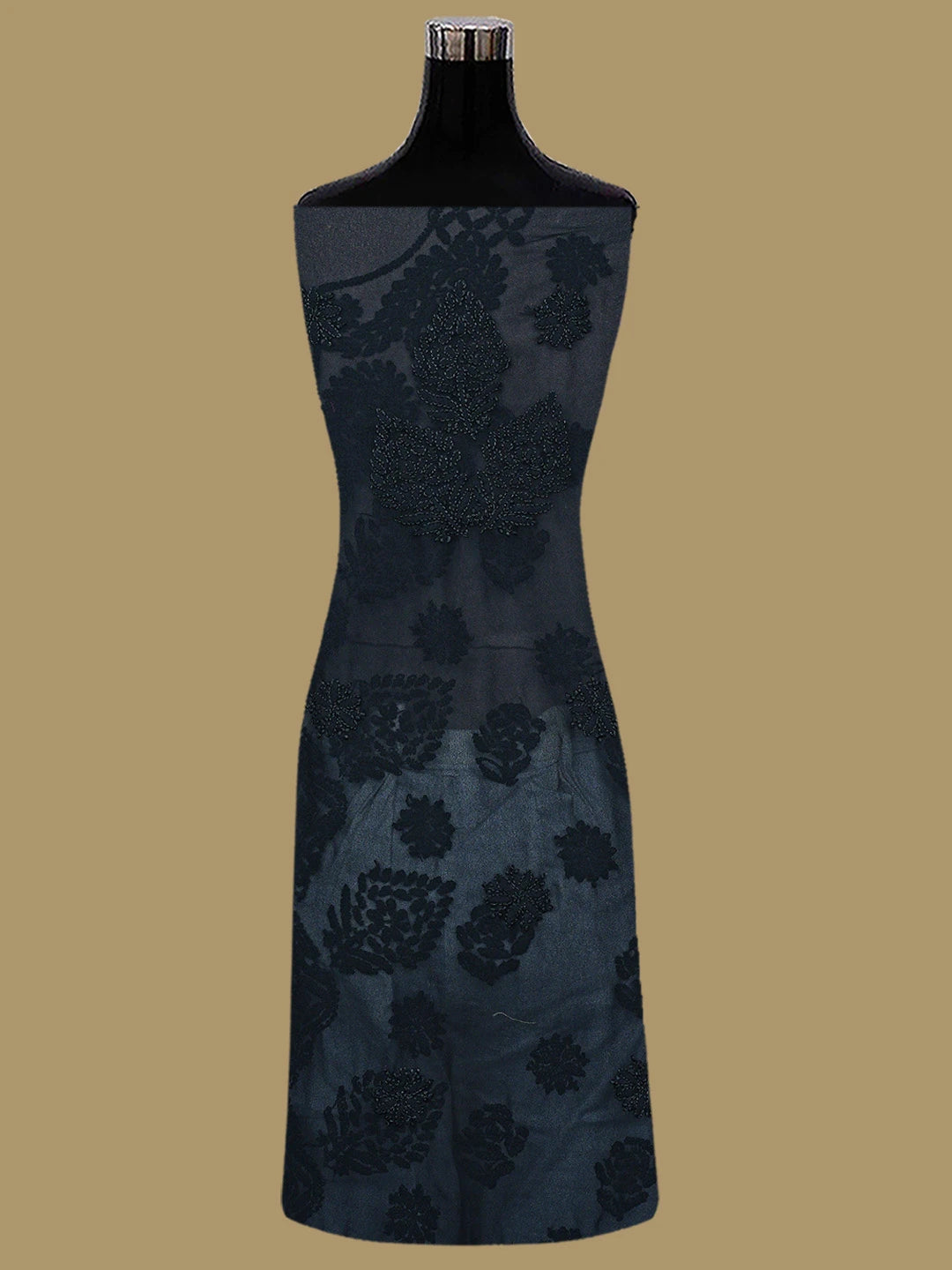 Ada Hand Embroidered Black Georgette Lucknowi Chikankari Unstitched Suit Piece 01A854961