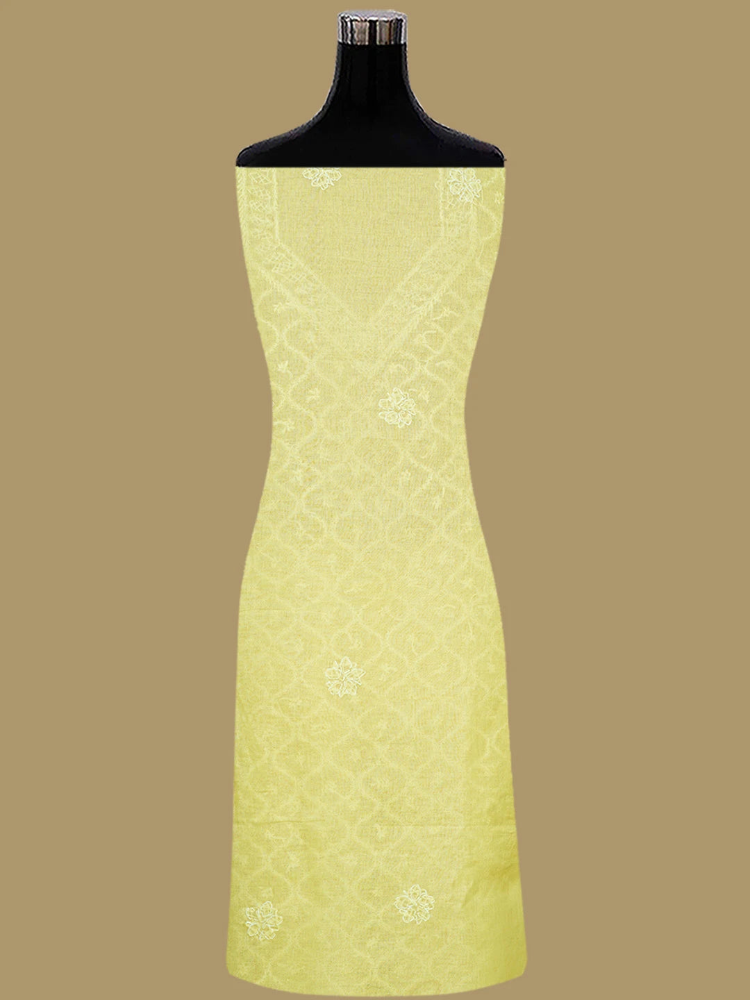 Ada Hand Embroidered Lemon Cotton Lucknowi Chikankari Unstitched Suit Piece 01A854954