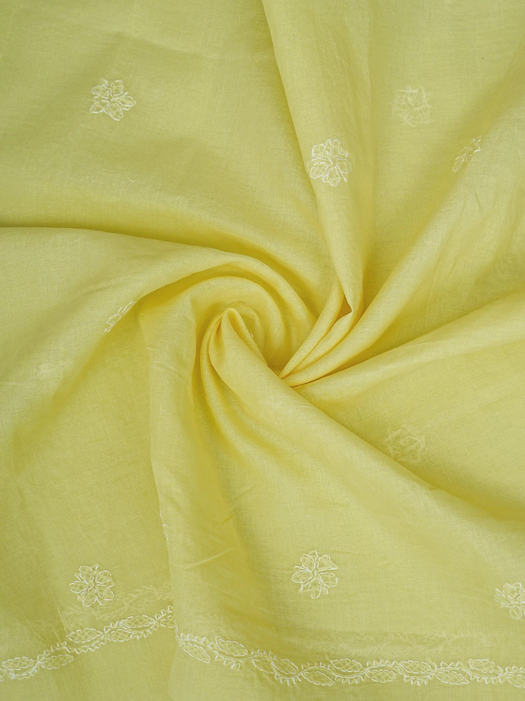 Ada Hand Embroidered Lemon Cotton Lucknowi Chikankari Unstitched Suit Piece 01A854954
