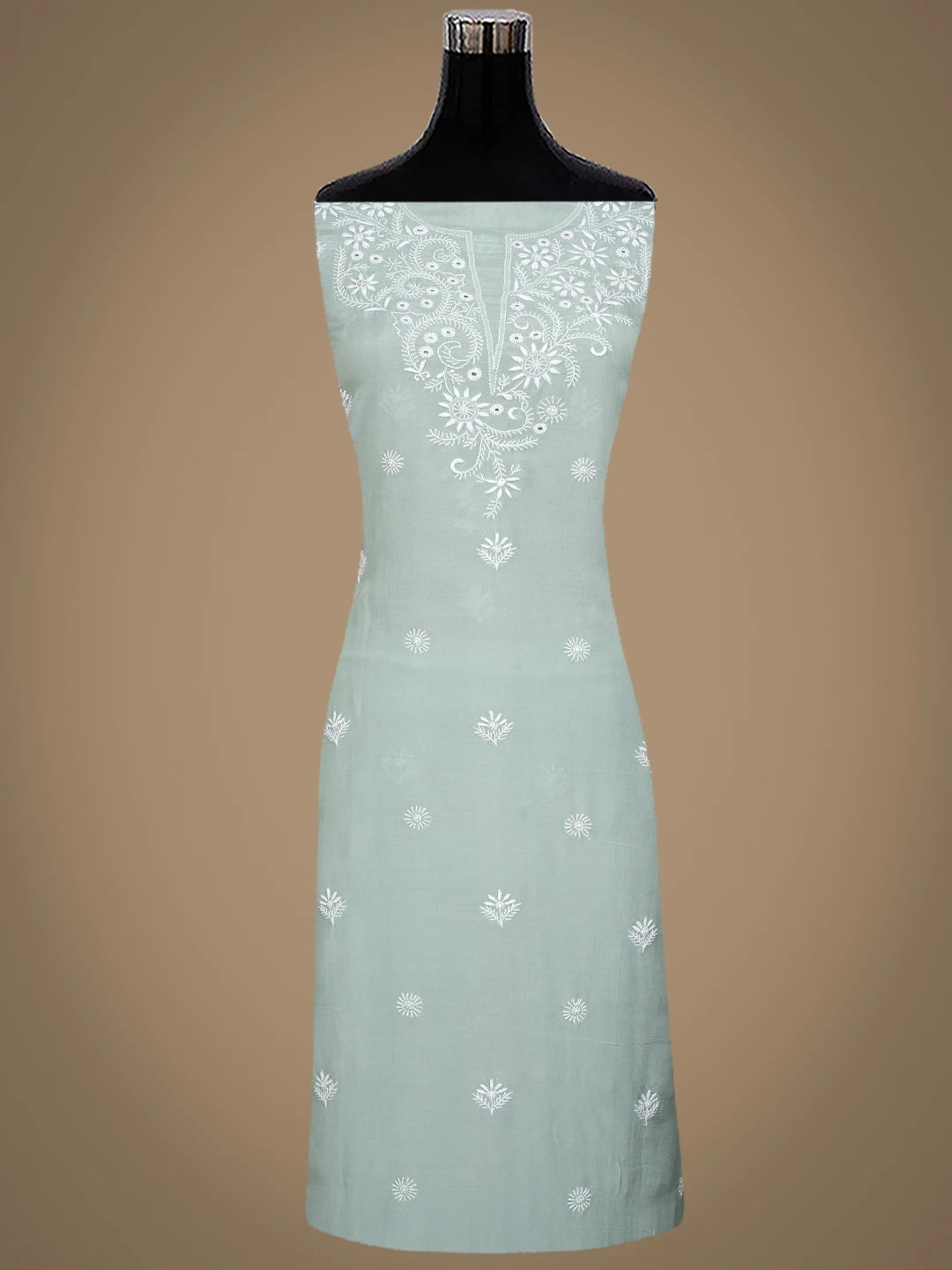Ada Hand Embroidered Teal Green Muslin Lucknowi Chikankari Unstitched Suit Piece 01A855641