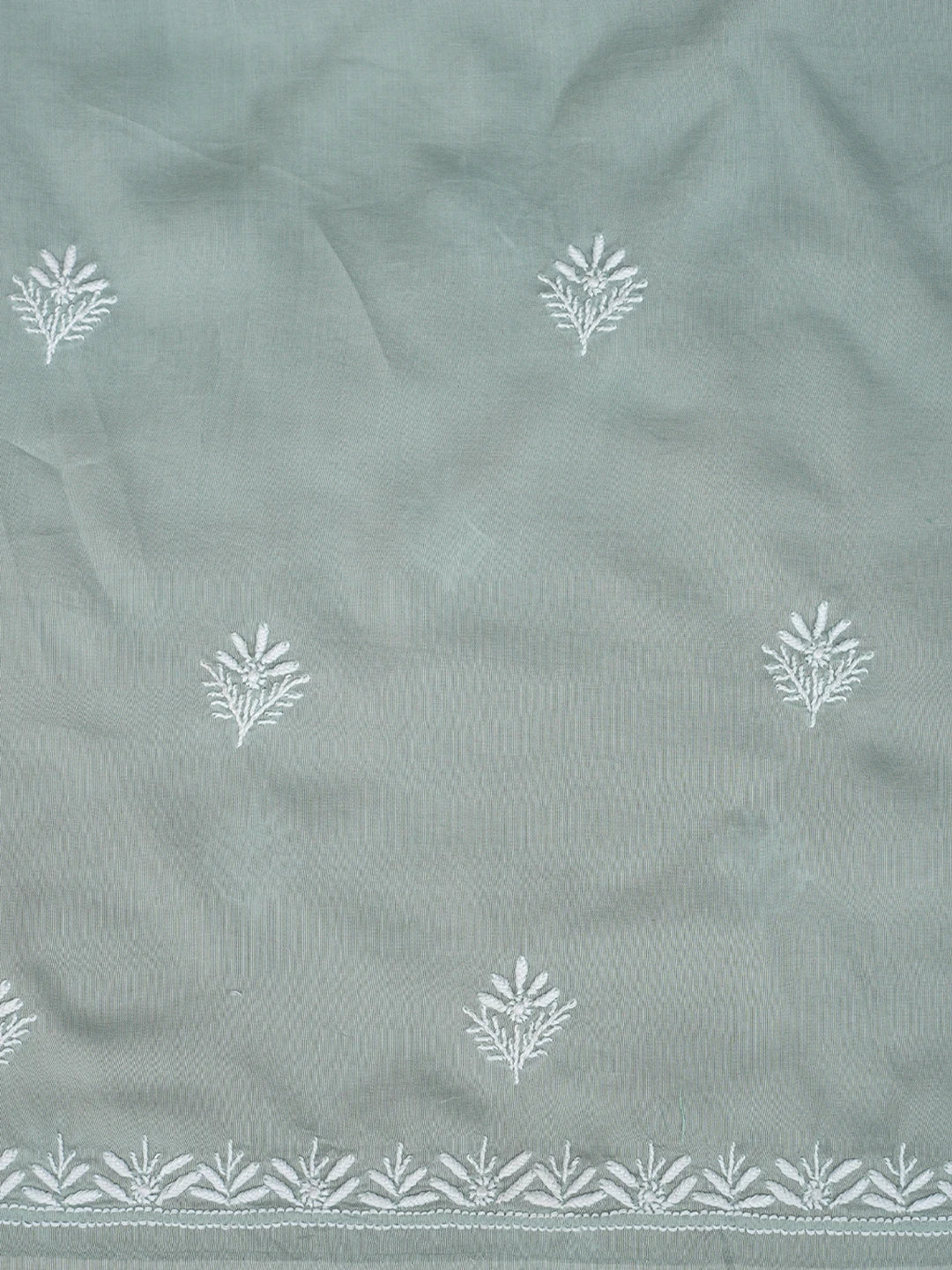 Ada Hand Embroidered Teal Green Muslin Lucknowi Chikankari Unstitched Suit Piece 01A855641
