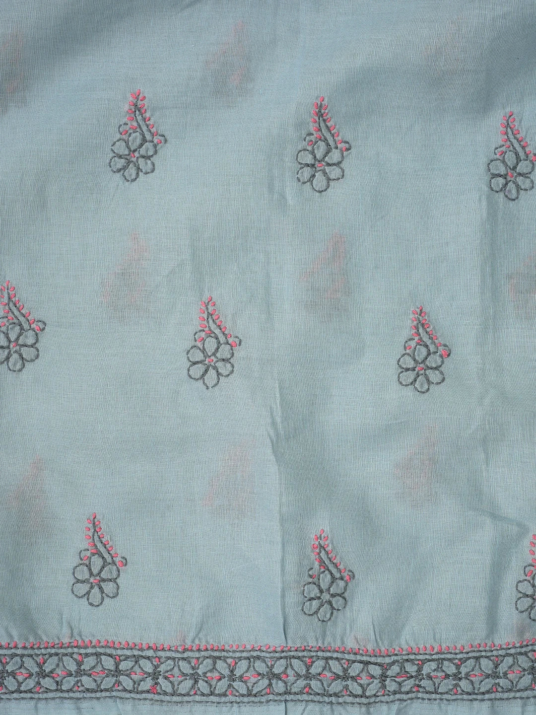 Ada Hand Embroidered Grey Cotton Lucknowi Chikankari Unstitched Suit Piece 01A861546