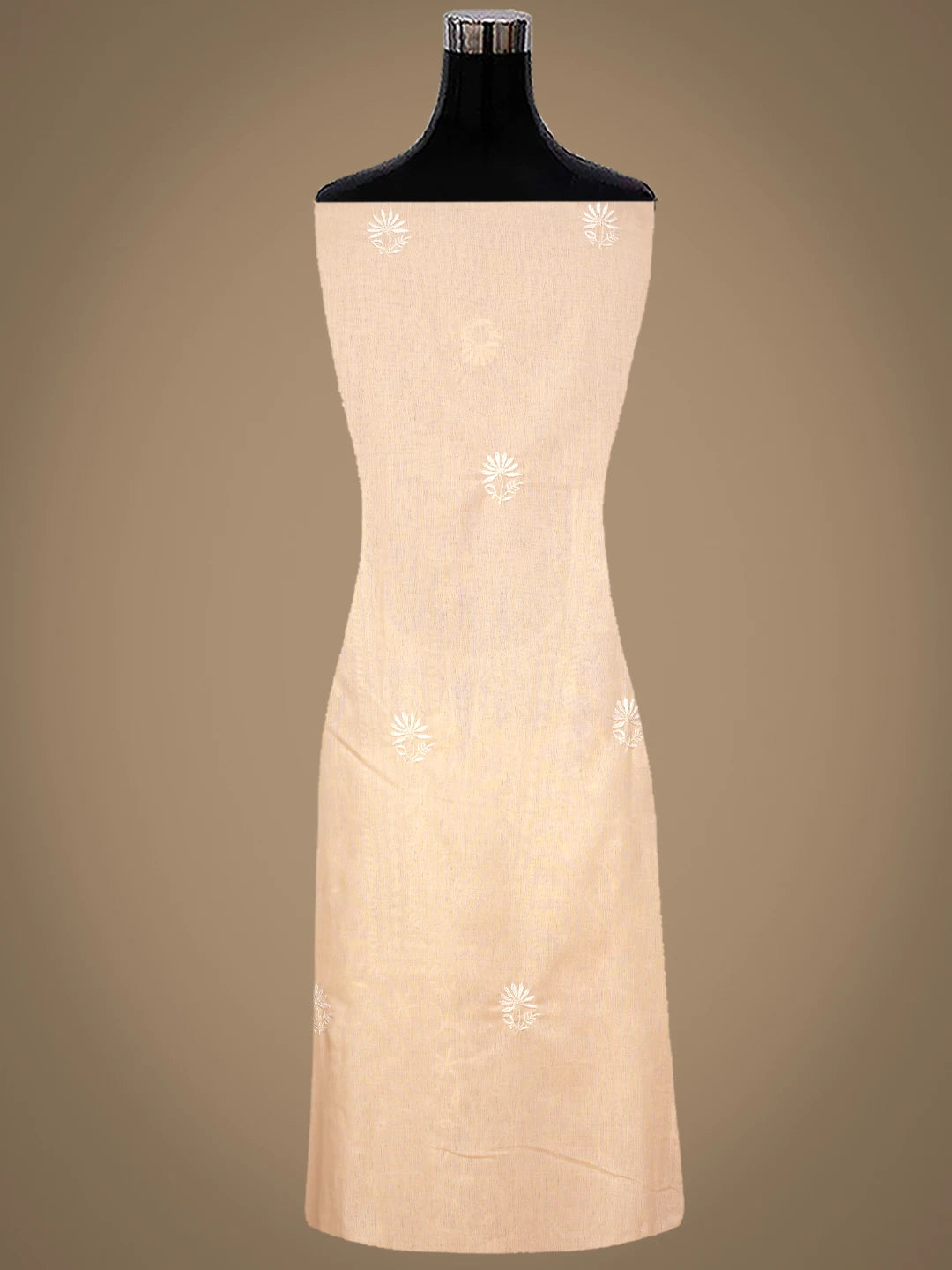 Ada Hand Embroidered Peach Cotton Lucknowi Chikankari Unstitched Suit Piece 01A376750