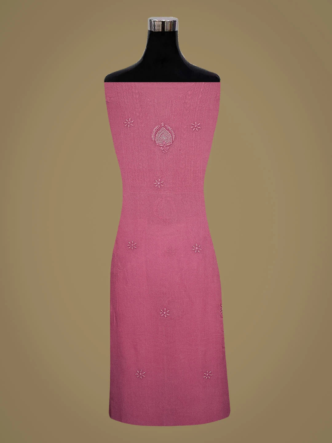 Ada Hand Embroidered Mauve Pink Viscsose Georgette Lucknowi Chikankari Unstitched Kurta Dupatta Set With Cutdana Work 01A337616