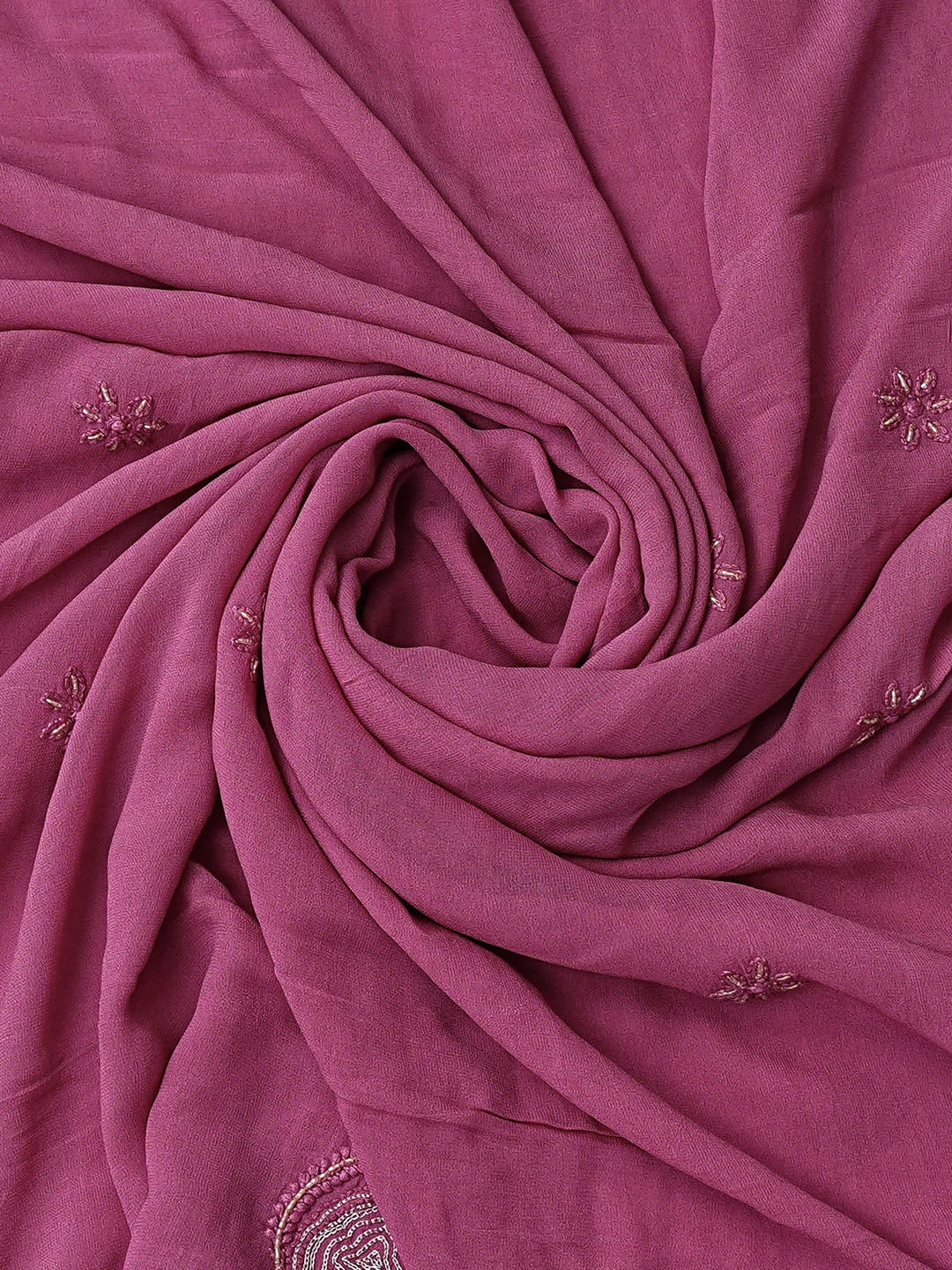 Ada Hand Embroidered Mauve Pink Viscsose Georgette Lucknowi Chikankari Unstitched Kurta Dupatta Set With Cutdana Work 01A337616