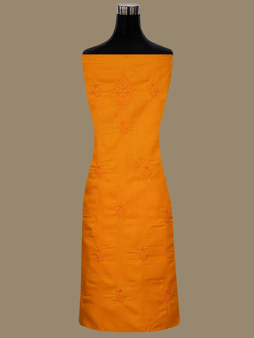 Ada Hand Embroidered Mustard Cotton Lucknowi Chikankari Unstitched Suit Piece 01A839624