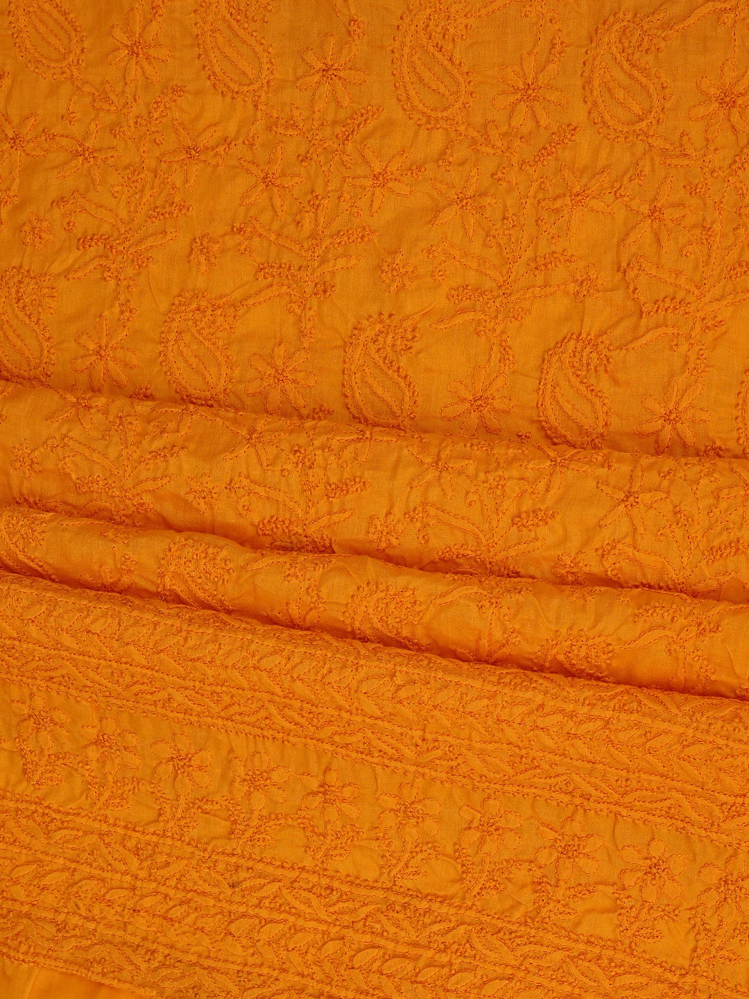 Ada Hand Embroidered Mustard Cotton Lucknowi Chikankari Unstitched Suit Piece 01A839624