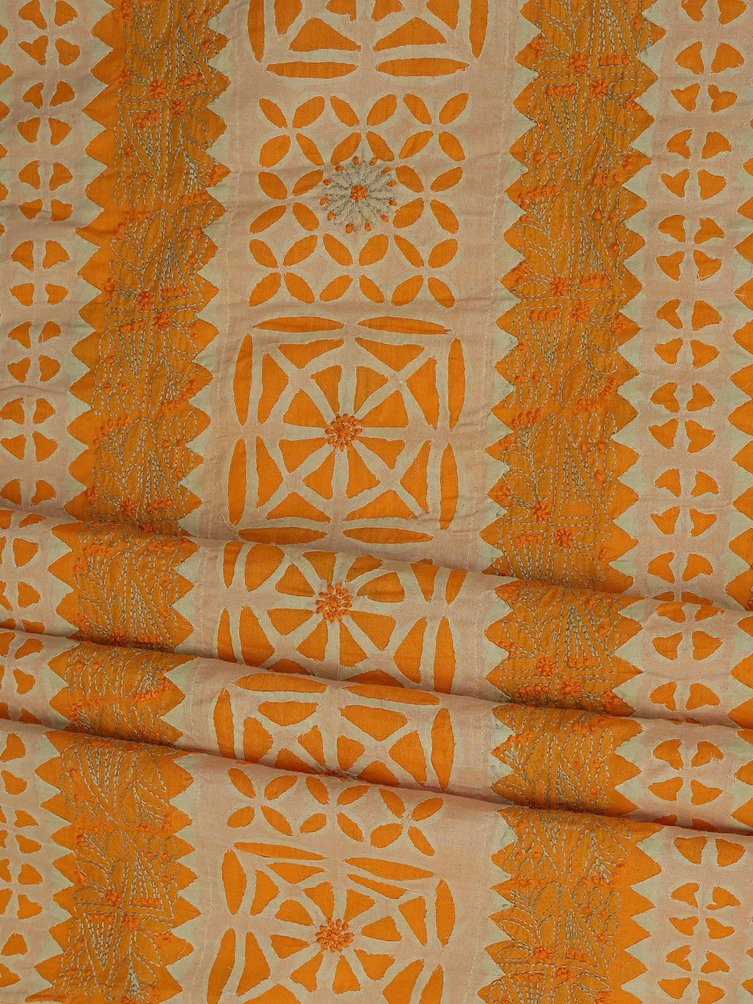 Ada Hand Embroidered Mustard Cotton Lucknowi Chikankari Unstitched Suit Piece 01A845179