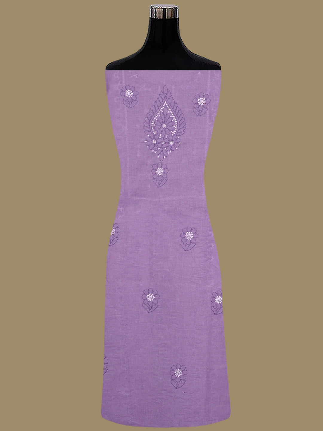 Ada Hand Embroidered Iris Purple Cotton Lucknowi Chikankari Unstitched Suit Piece 01A863042