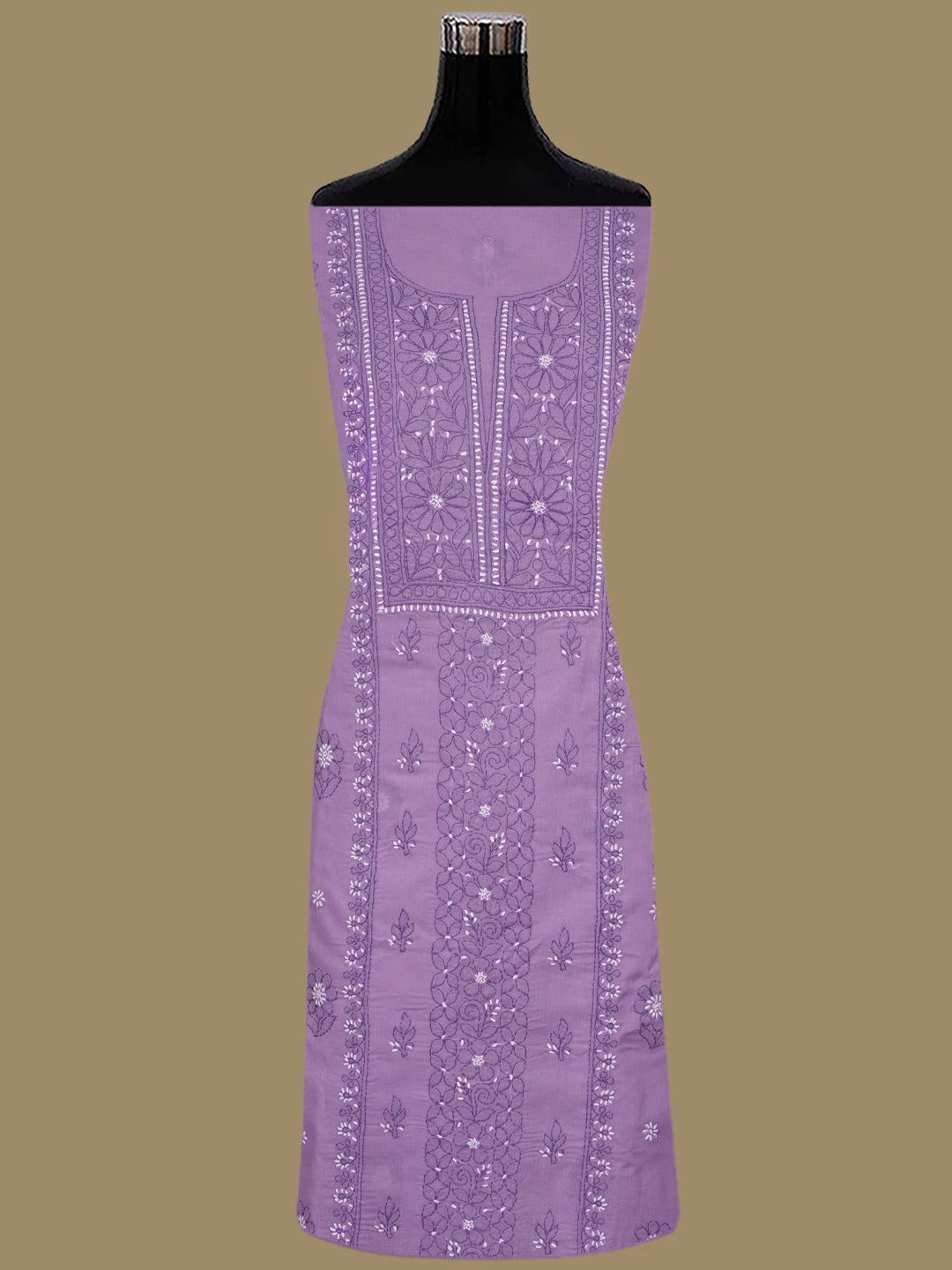 Ada Hand Embroidered Iris Purple Cotton Lucknowi Chikankari Unstitched Suit Piece 01A863042