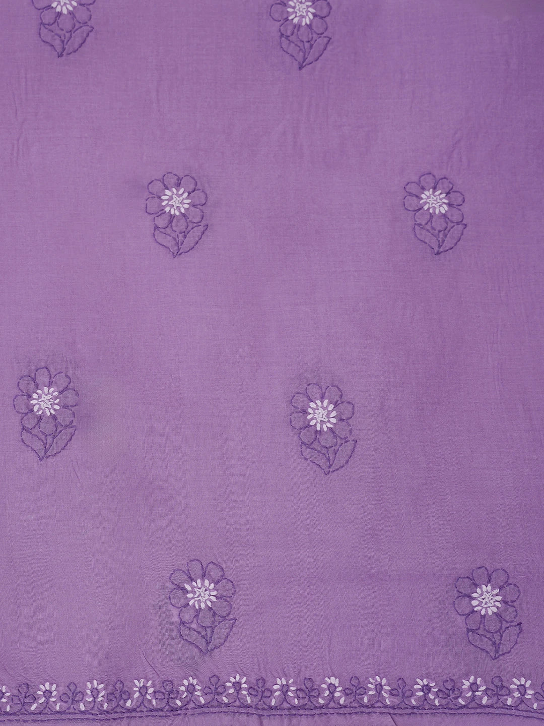 Ada Hand Embroidered Iris Purple Cotton Lucknowi Chikankari Unstitched Suit Piece 01A863042