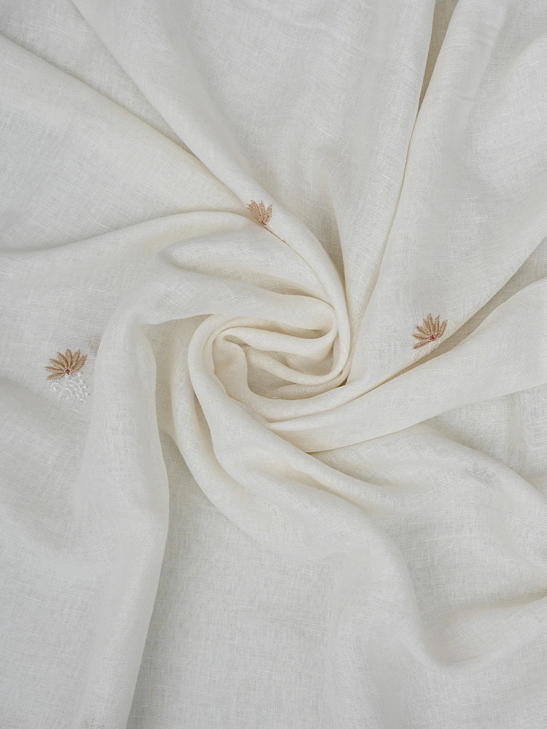 Ada Hand Embroidered White Khadi Lucknowi Chikankari Unstitched Kurta Dupatta Set 01A841574
