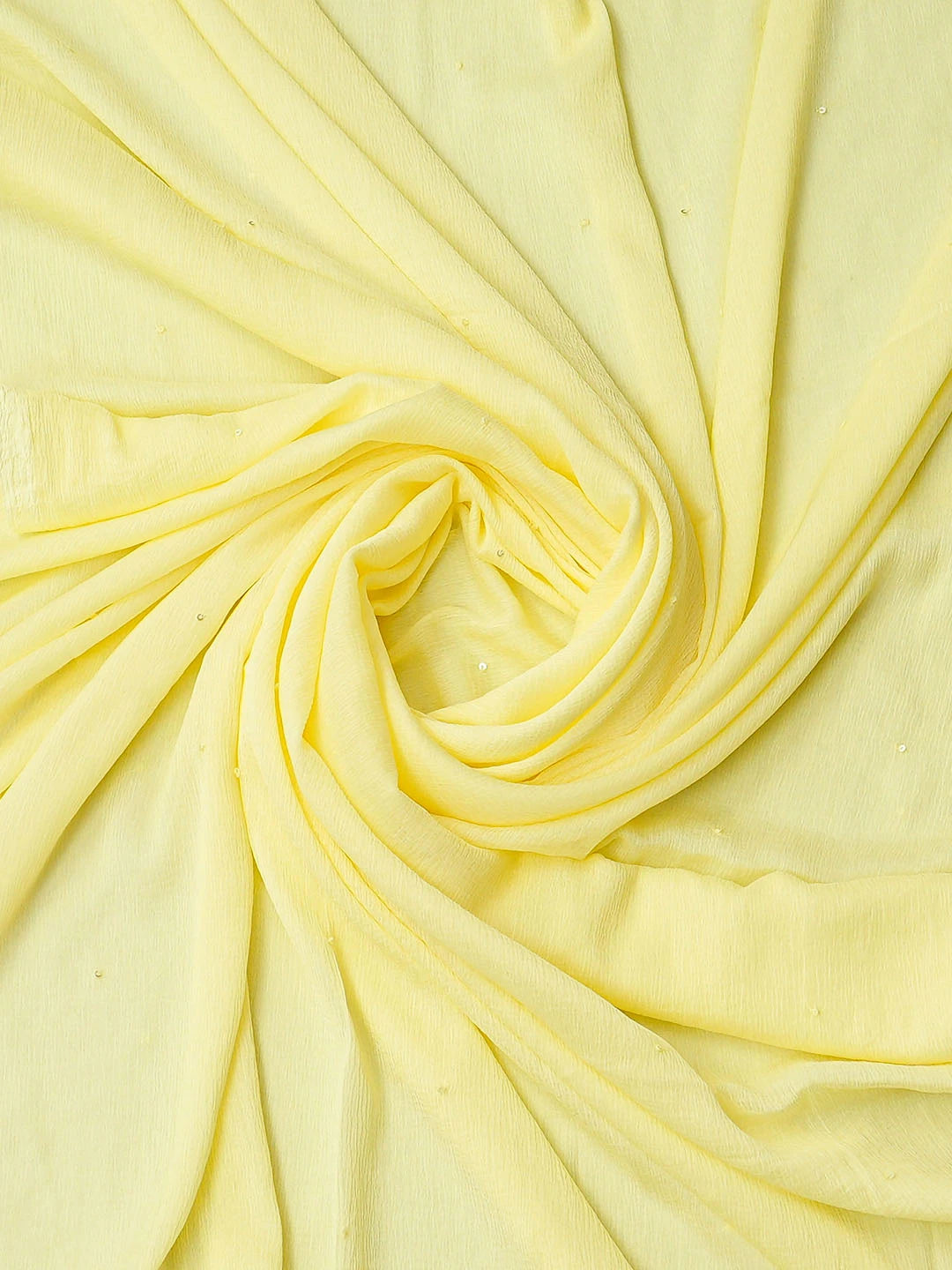 Ada Hand Embroidered Lemon Muslin Lucknowi Chikankari Unstitched Suit Piece With Cutdana Work 01A796122