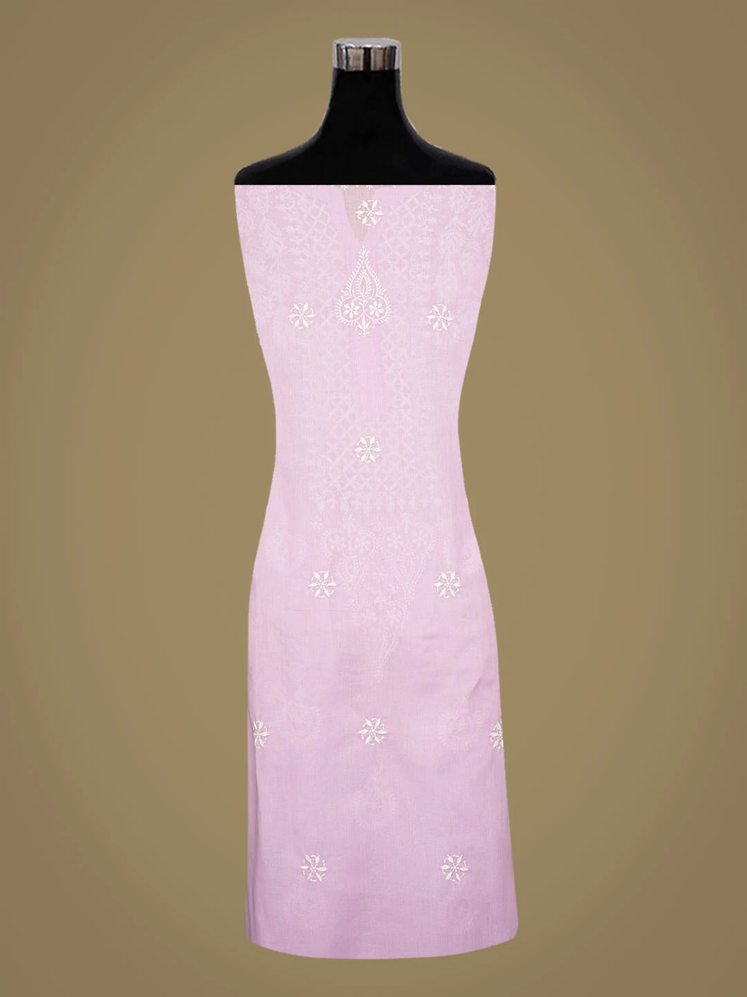 Ada Hand Embroidered Lavender Cotton Lucknowi Chikankari Semi-Stitched Kurta Dupatta Set 01A791339
