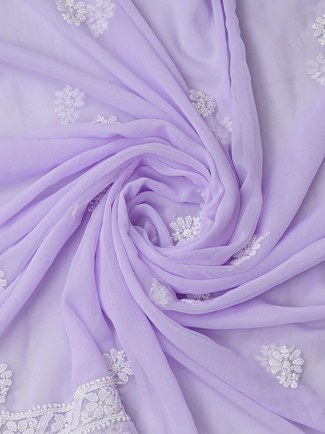 Ada Hand Embroidered Light Mauve Georgette Lucknowi Chikankari Unstitched Suit Piece 01A859806
