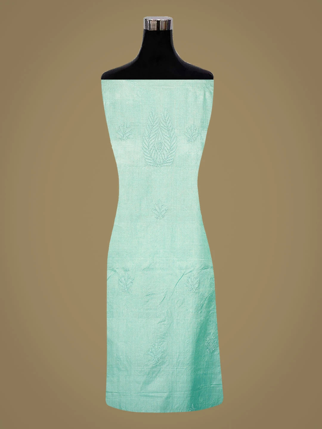 Ada Hand Embroidered Sea Green Silk Lucknowi Chikankari Unstitched Suit Piece 01A815875