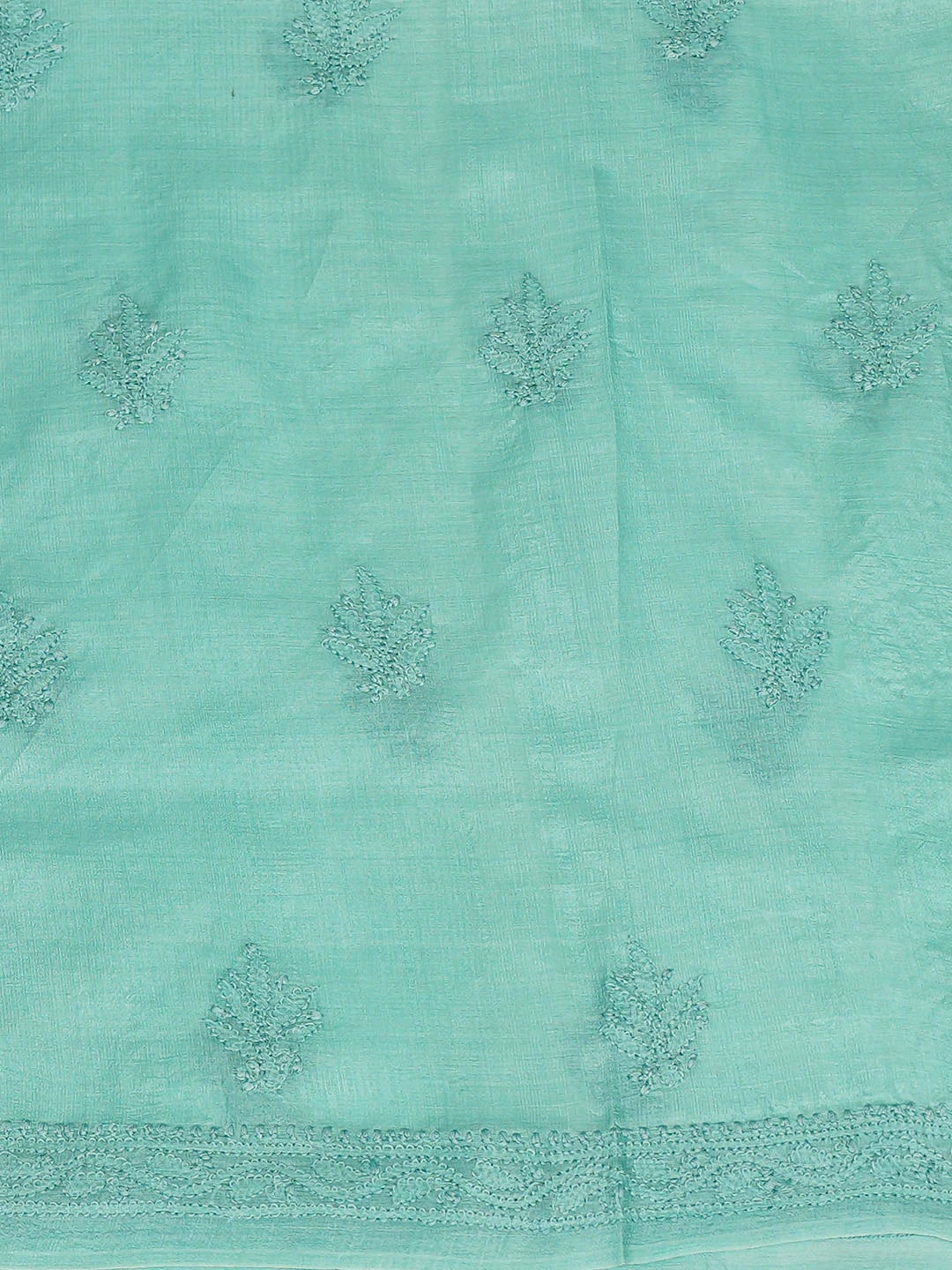 Ada Hand Embroidered Sea Green Silk Lucknowi Chikankari Unstitched Suit Piece 01A815875