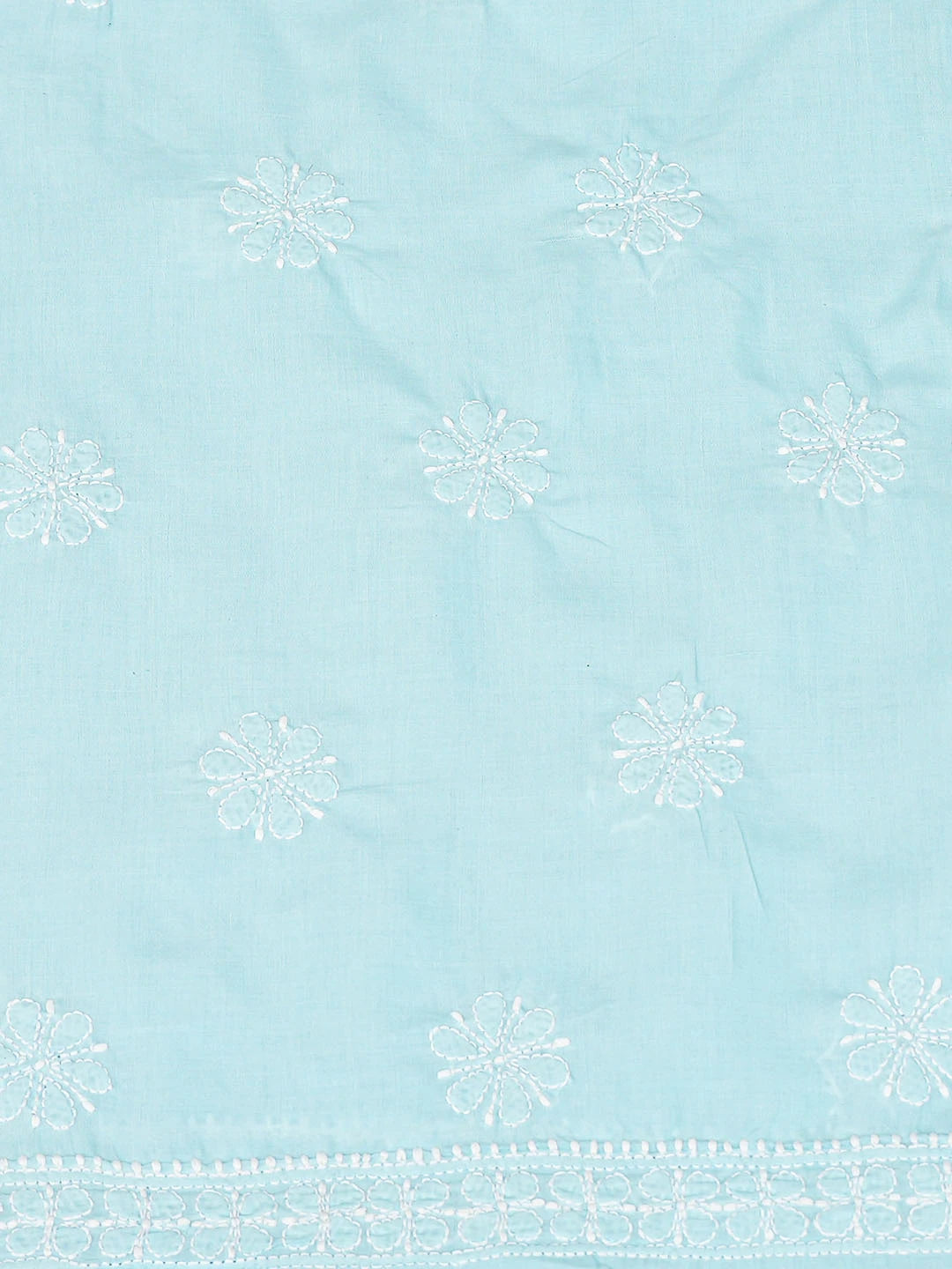 Ada Hand Embroidered Blue Cotton Lucknowi Chikankari Unstitched Suit Piece 01A861483